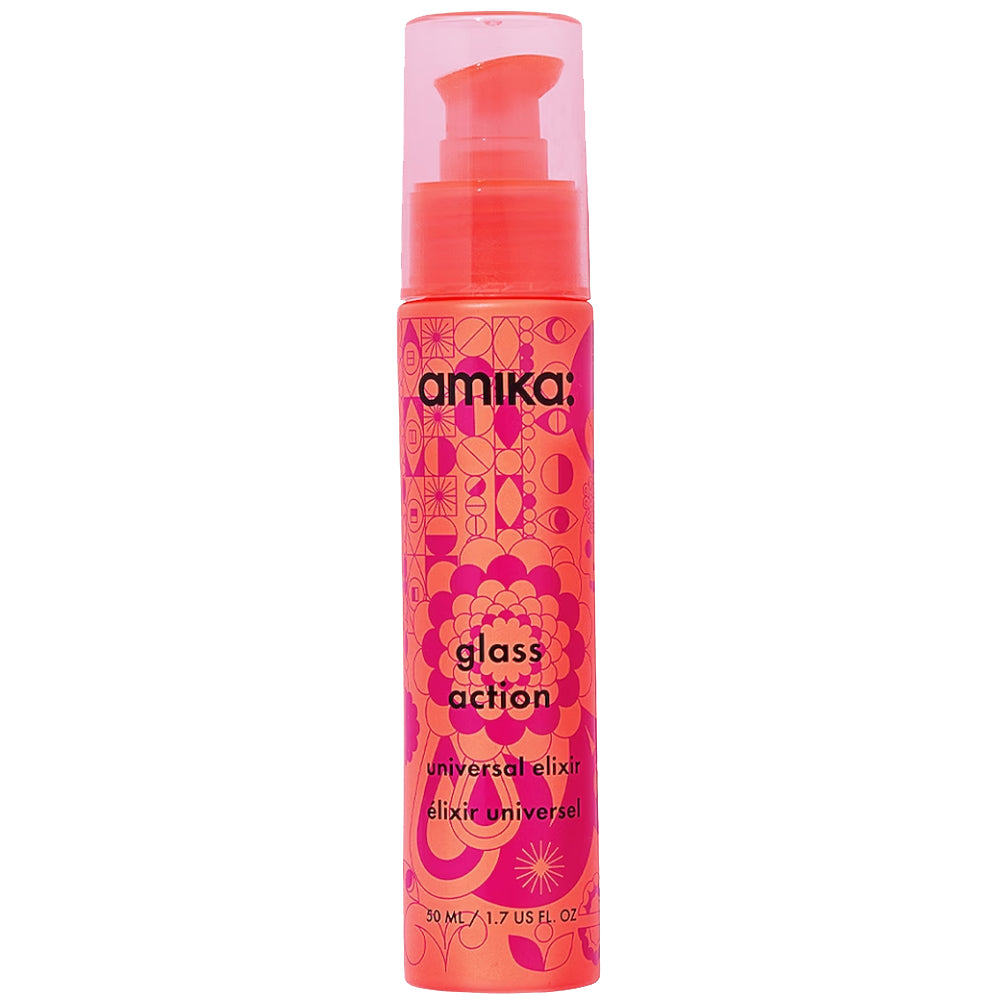 Amika Glass Action Universal Elixir 1.7 oz - Hair Shine & Frizz Control Serum for All Hair Types | Perfect for Daily Styling & Heat Protection