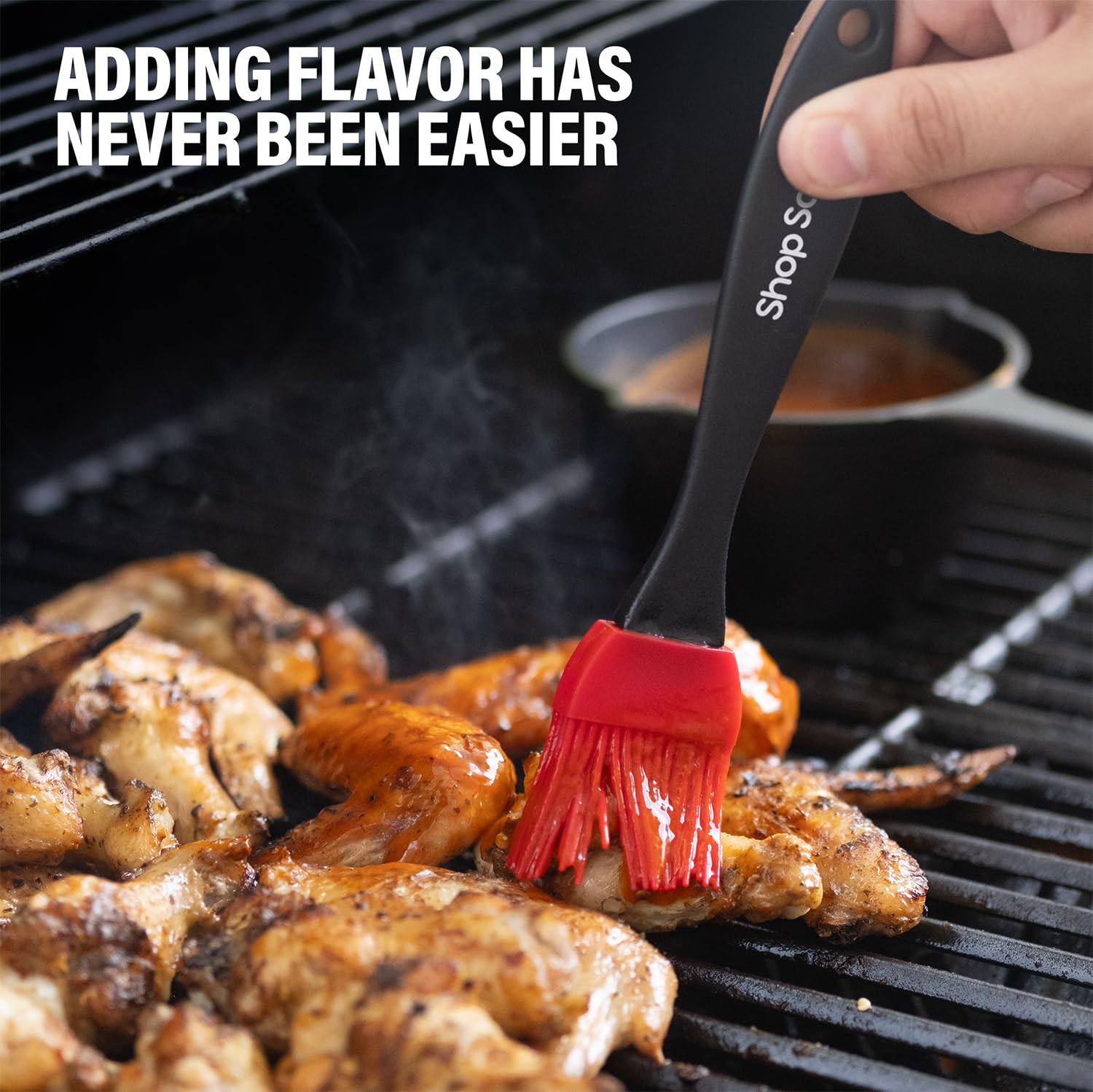 15 Oz Small Cast Iron Basting Pot with Silicone BBQ Brush – Durable Cast Iron Saucepan for Grilling, Smoking, Butter Melting – Perfect for Outdoor Cooking, Camping & Kitchen Use