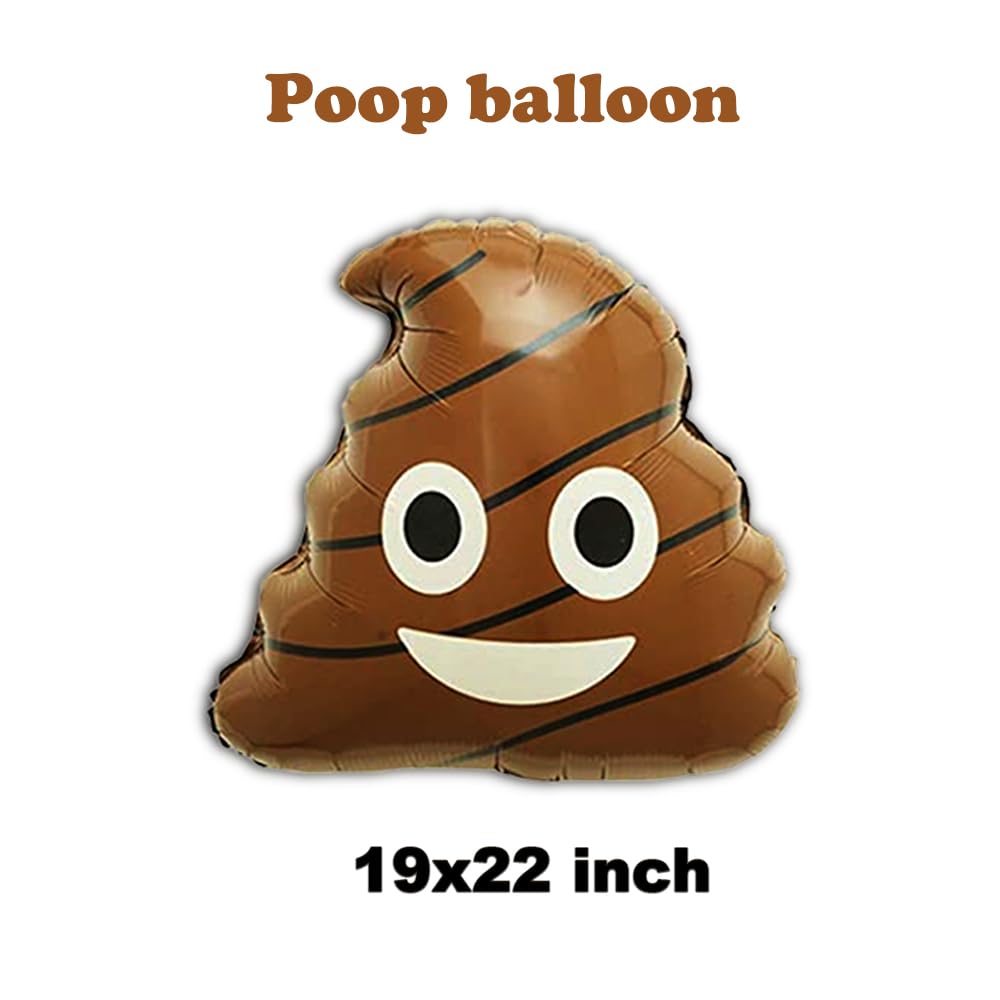 6Pcs Big Poop Balloon - Funny Aluminum Poo Foil Balloons for Birthday Party Decorations, Baby Shower, Halloween & Graduation Party Supplies - Perfect for Themed Parties & Prank Gifts