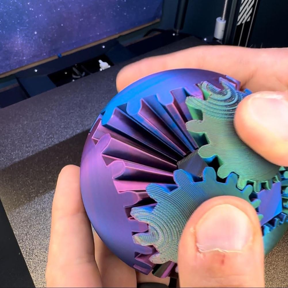 2024 GearSphere - 3D Printed Whirling Wonder Fidget Gear Ball | Stress Relief & Sensory Toy for Autism, ADHD, Anxiety | Perfect Desk Toy for Office, School & Home Use (1pc)
