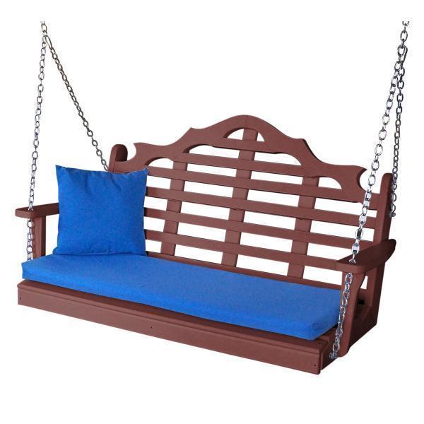 A & L Furniture Poly Marlboro Swing - Durable Outdoor Patio Swing with Weather-Resistant Cushions for Garden, Backyard, and Porch Relaxation