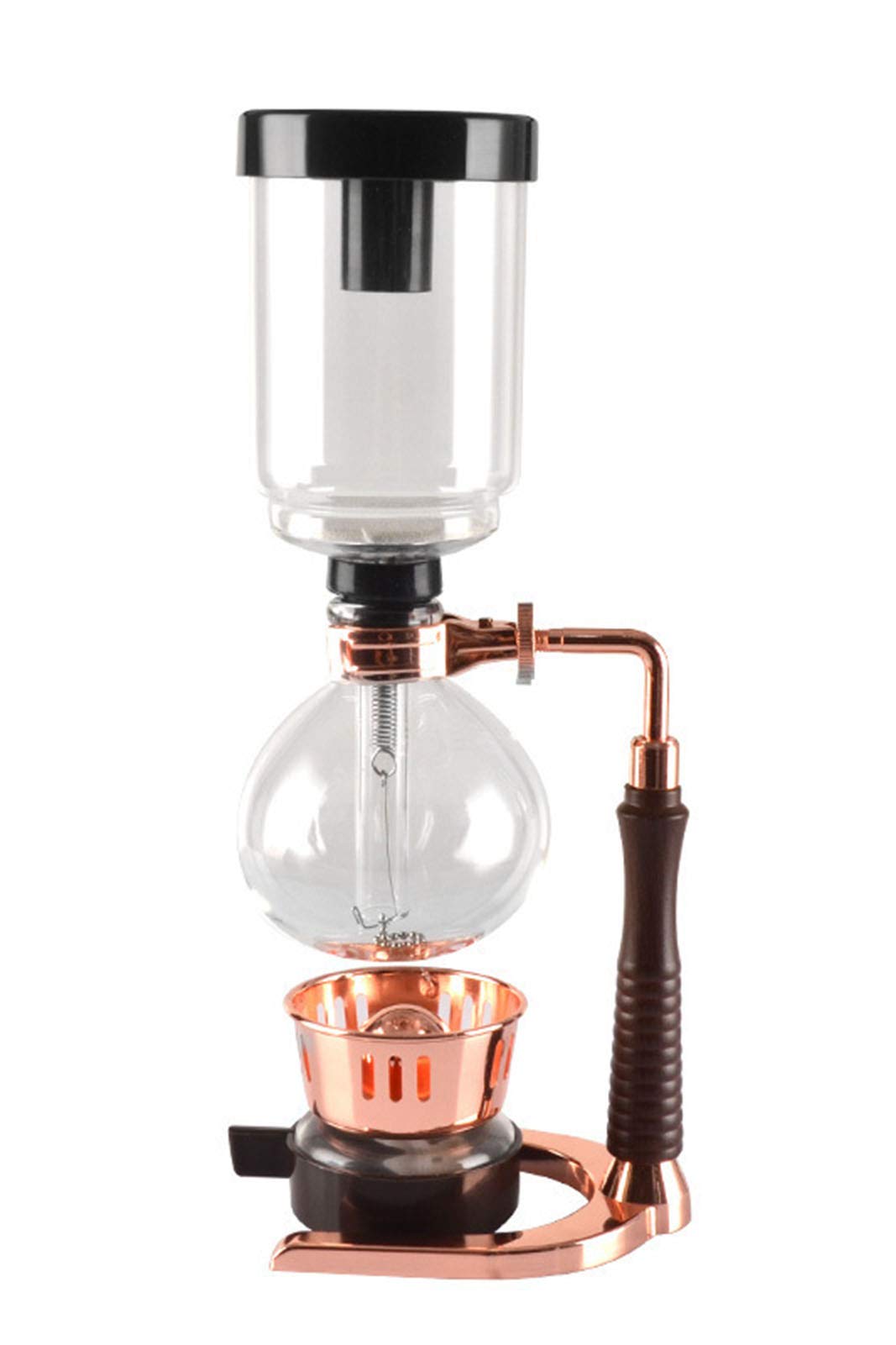 Premium 3-Cup Siphon Coffee Maker & Tea Brewer - Vacuum Glass Coffee Machine with Wooden Stand for Home, Office & Cafe Use | Perfect for Pour-Over Coffee Lovers & Tea Enthusiasts