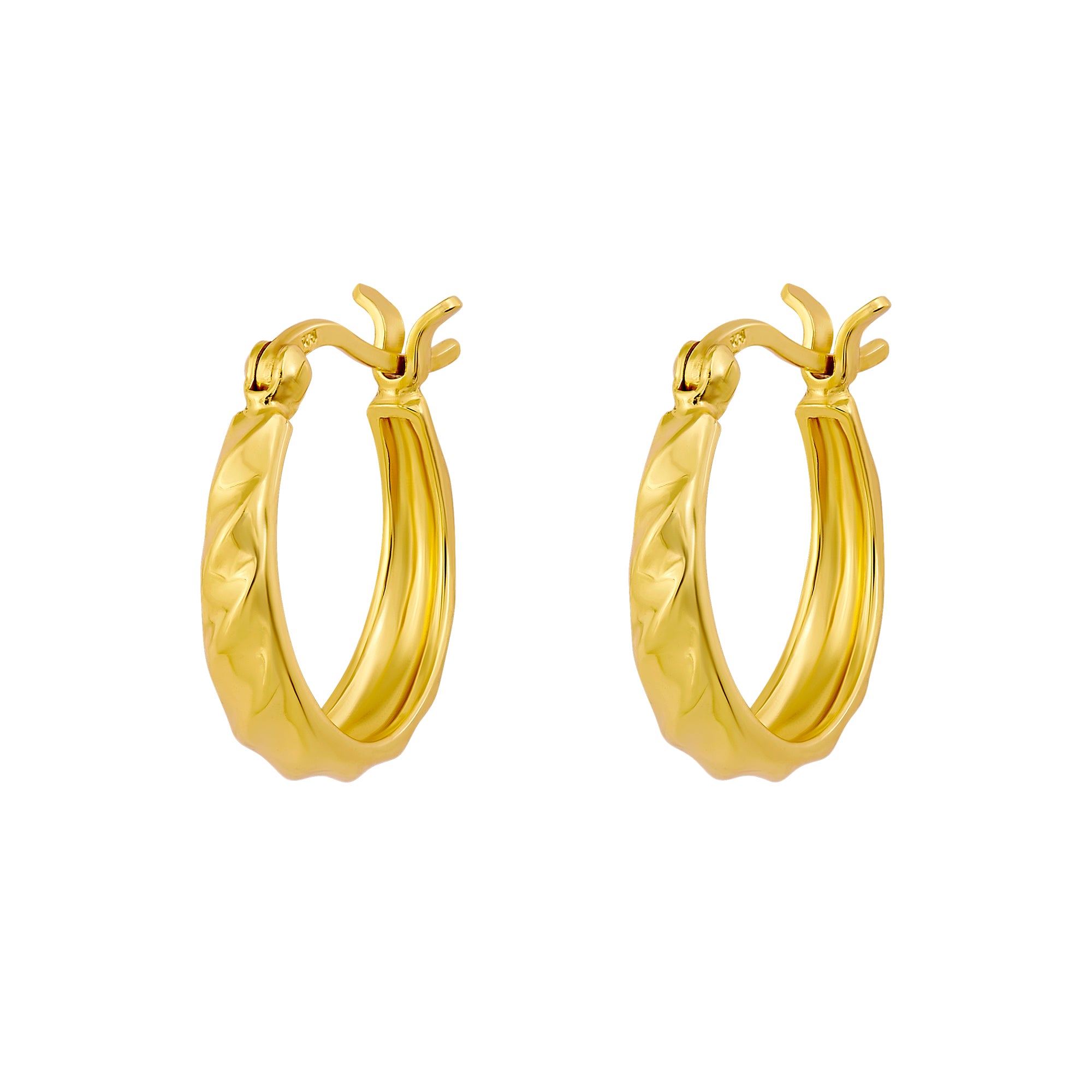 Dynamic Ripple Gold Hoop Earrings for Women - Trendy Dangle Statement Jewelry for Parties, Weddings & Everyday Wear