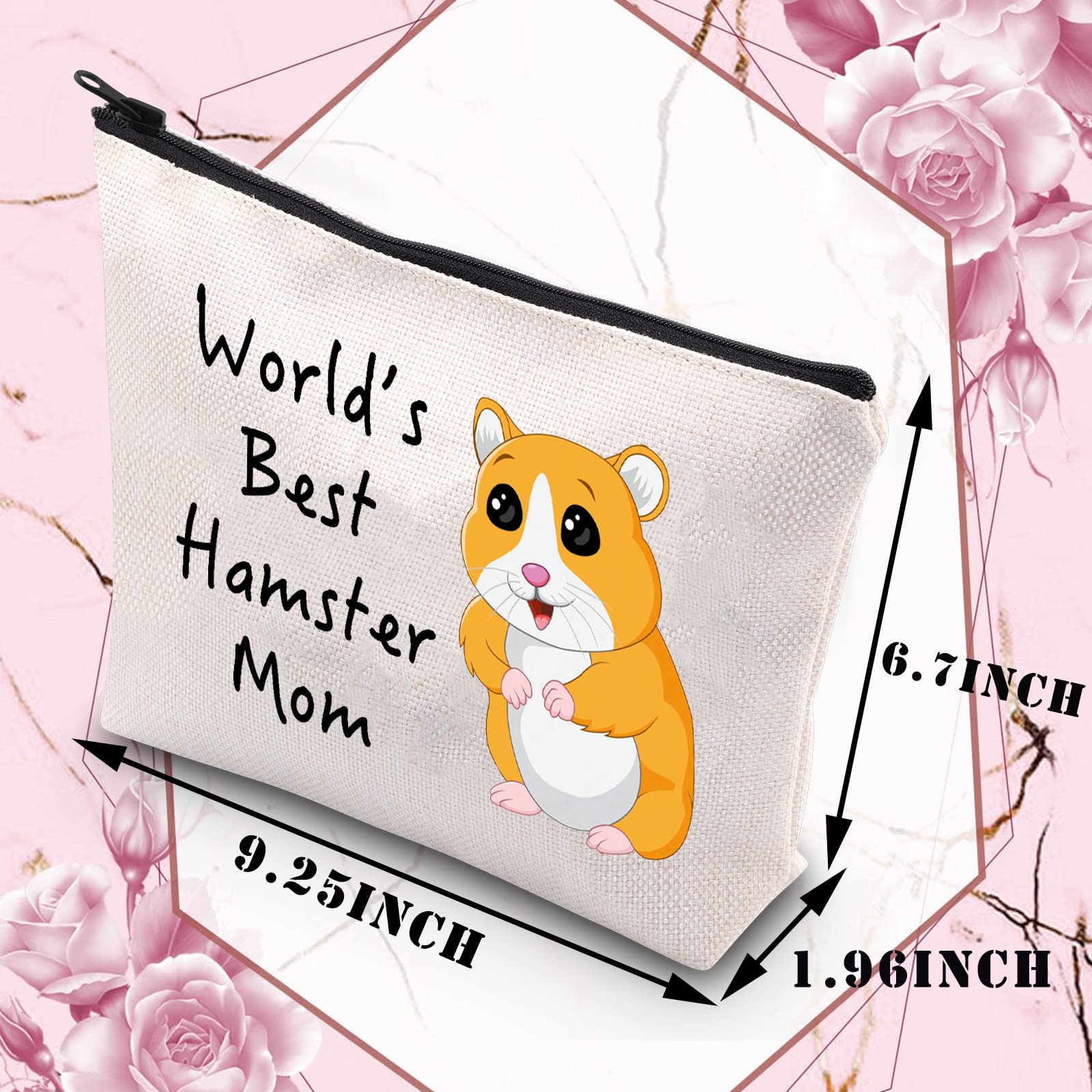 BDPWSS Cute Hamster Makeup Bag - Perfect Gift for Hamster Lovers & Hamster Moms | Durable Cosmetic Organizer for Travel, School & Daily Use
