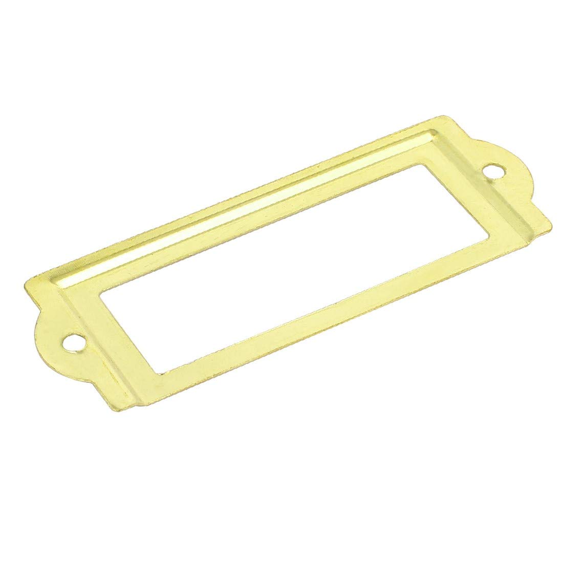 Premium Gold-Tone Iron Label Holder Frame - 83mm x 31mm (5 Pack) for Pharmacy, Office & Retail Organization - Durable Drawer Tag for Medicine Cabinets, Filing Systems & Product Displays