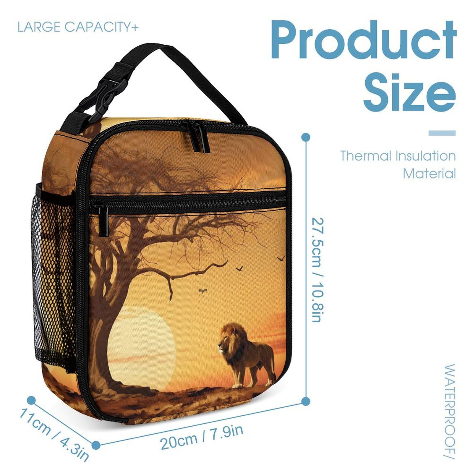 King Lion 3-Piece Backpack Set - Laptop Daypack, Insulated Lunch Tote Bag & Pencil Case for Work, School & Travel | Durable & Stylish for Professionals & Students