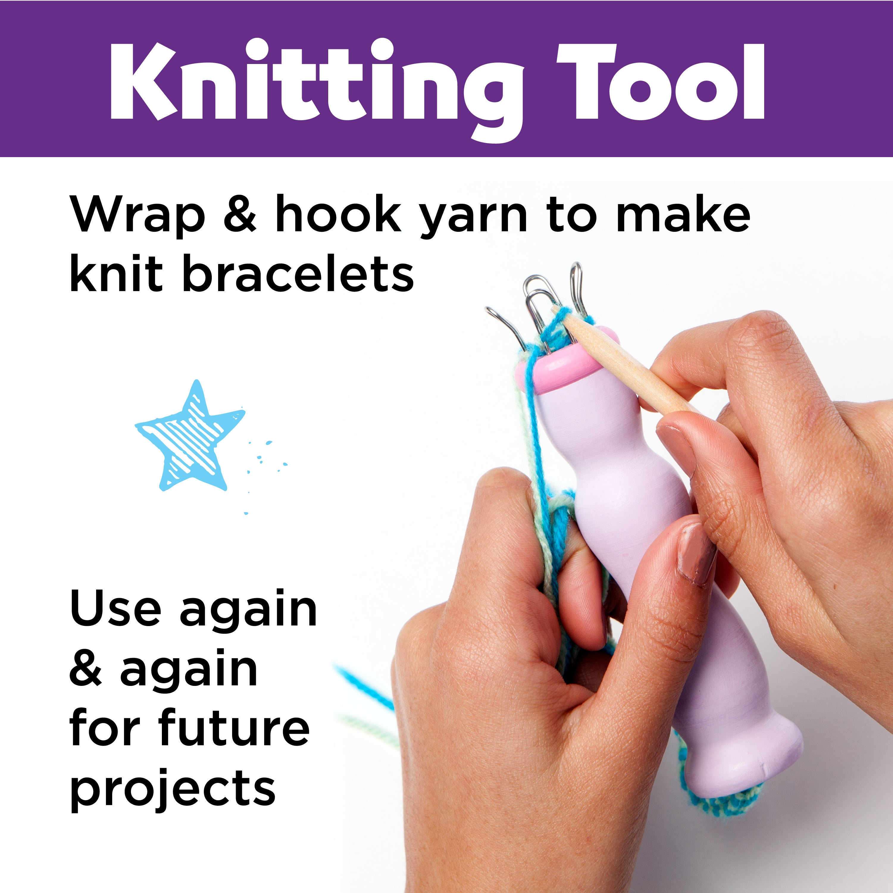 Creativity for Kids Quick Knit Charm Bracelet Kit - DIY Jewelry Making Craft Set for Girls Ages 8-12, Fun Birthday Gift Idea for Creative Kids - Perfect for Sleepovers, Parties & Arts & Crafts Time