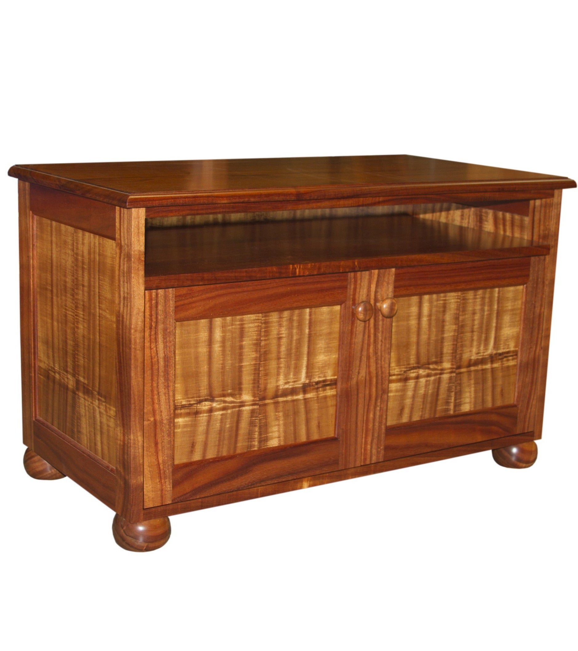 Modern Manoa Console Cabinet - Mid-Century Style Entryway Storage with 2 Drawers & Open Shelf - Perfect for Hallway, Living Room, or Bedroom Organization