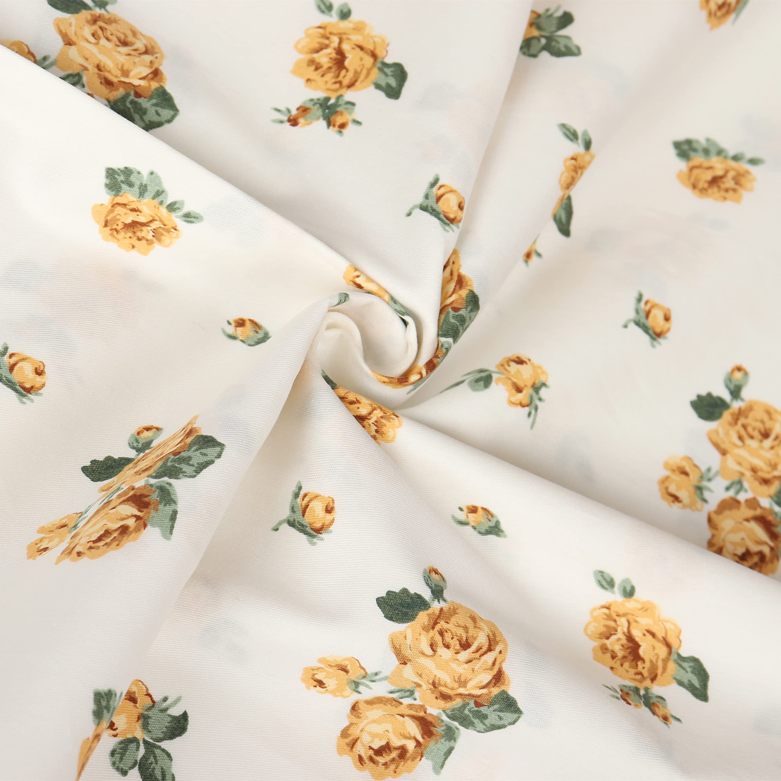 Queen Size Floral Cotton Pillowcase Set (2-Pack) - Hotel Quality for Home & Travel
