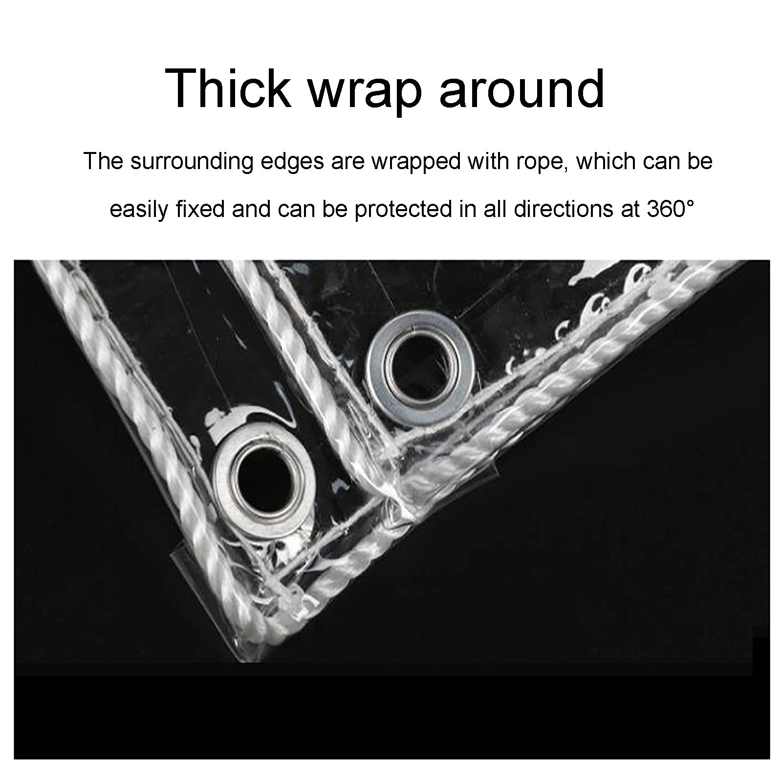 Clear Waterproof PVC Tarp 0.35mm Thick - Transparent Rain Cover for Outdoor Garden Furniture, Plants & Terrace - Heavy Duty Weather Protection for Patio, Camping & Emergency Use
