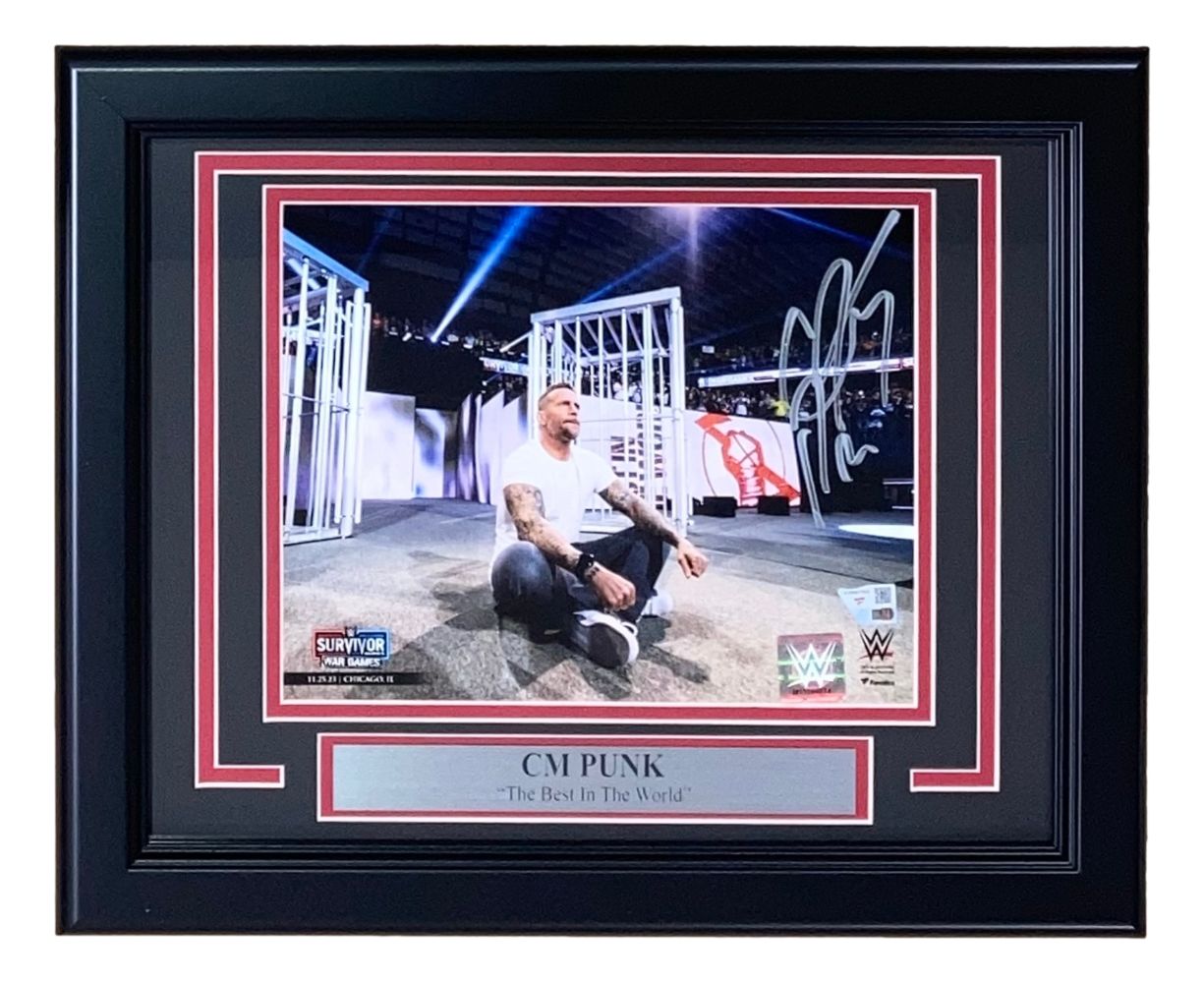 Authentic CM Punk Signed Framed 8x10 WWE Return Photo - Limited Edition Collectible - Perfect for Wrestling Fans, Man Cave Decor & Sports Memorabilia Collections