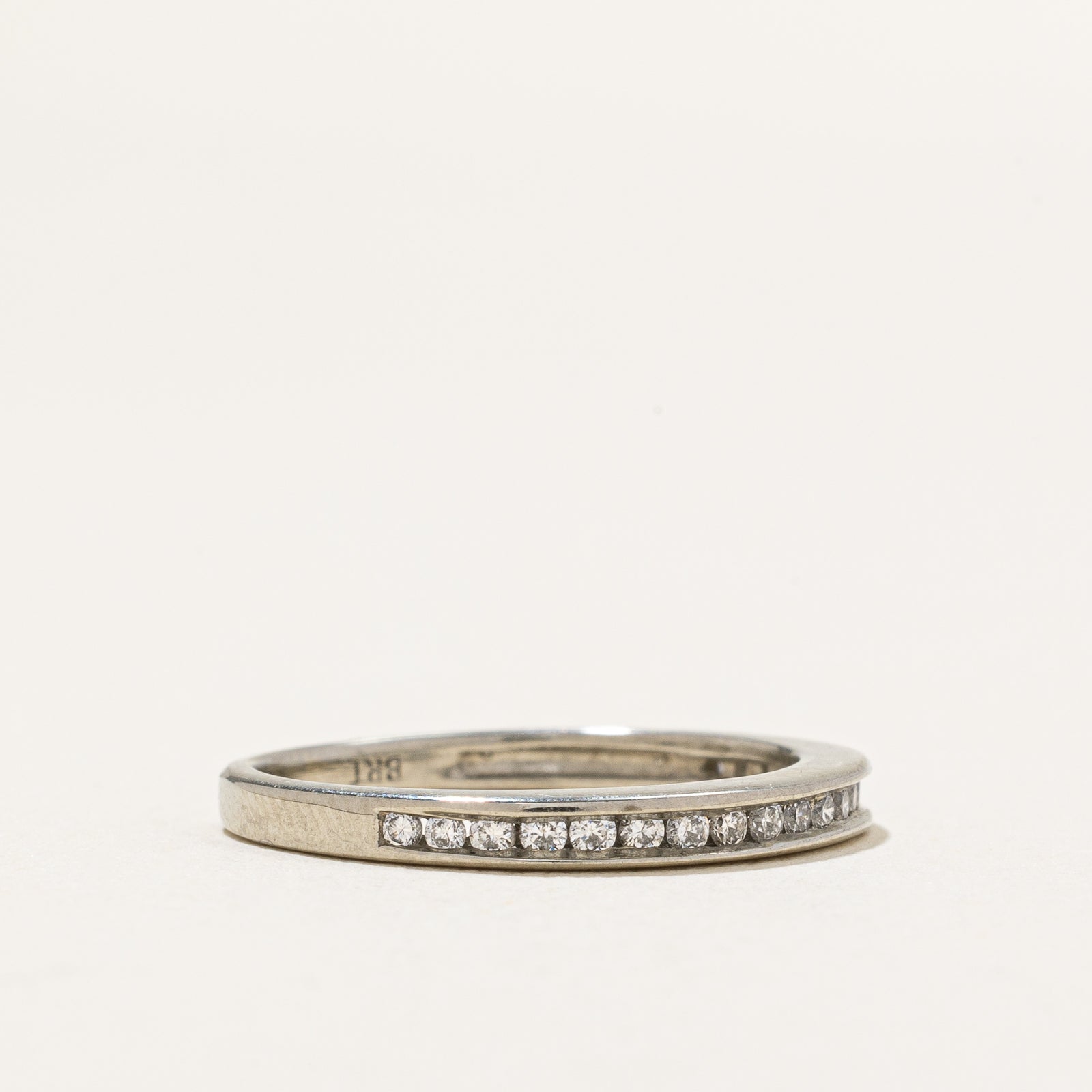 Channel Set Semi Eternity Diamond Wedding Band Ring - 0.06ctw Round Cut Diamonds, Size 5.75 - Perfect for Anniversary Gifts, Bridal Jewelry & Special Occasions