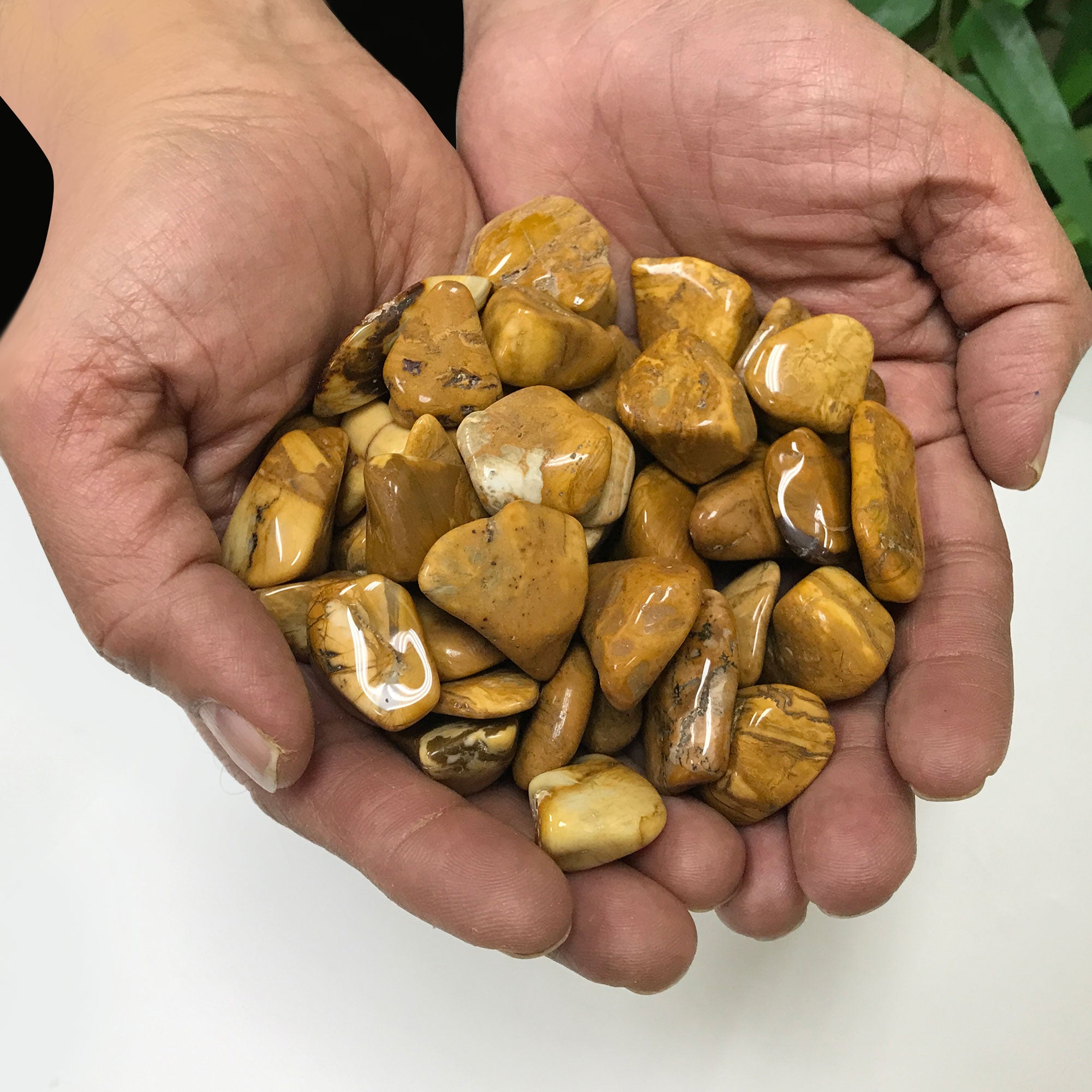1 lb Natural Polished Yellow Jasper Tumbled Stones - Bulk Healing Crystals for Reiki, Meditation, Chakra Balancing & Home Decor