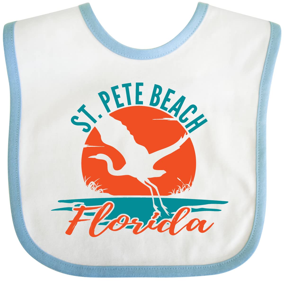 Inktastic St. Pete Beach Florida Vacation Baby Bib - Soft Cotton Drool Bib for Infants & Toddlers - Perfect for Beach Trips, Family Vacations & Everyday Use