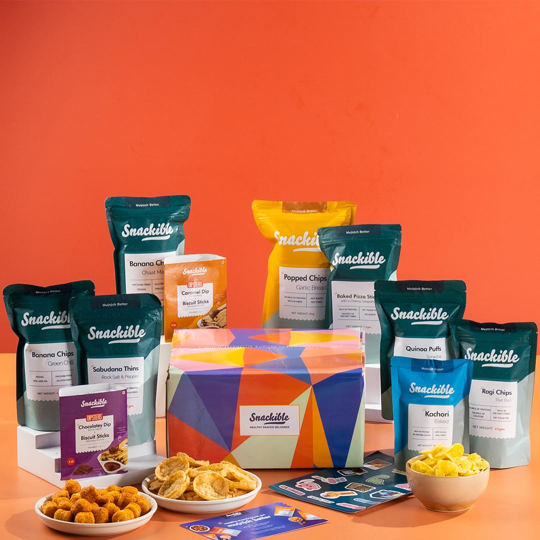 Snackible Bestselling Healthy Snacks Gift Box - 10 Gourmet Snacks Variety Pack | Perfect for Corporate Gifts, Office Snacks & Holiday Present Ideas | Gluten-Free & Organic Options