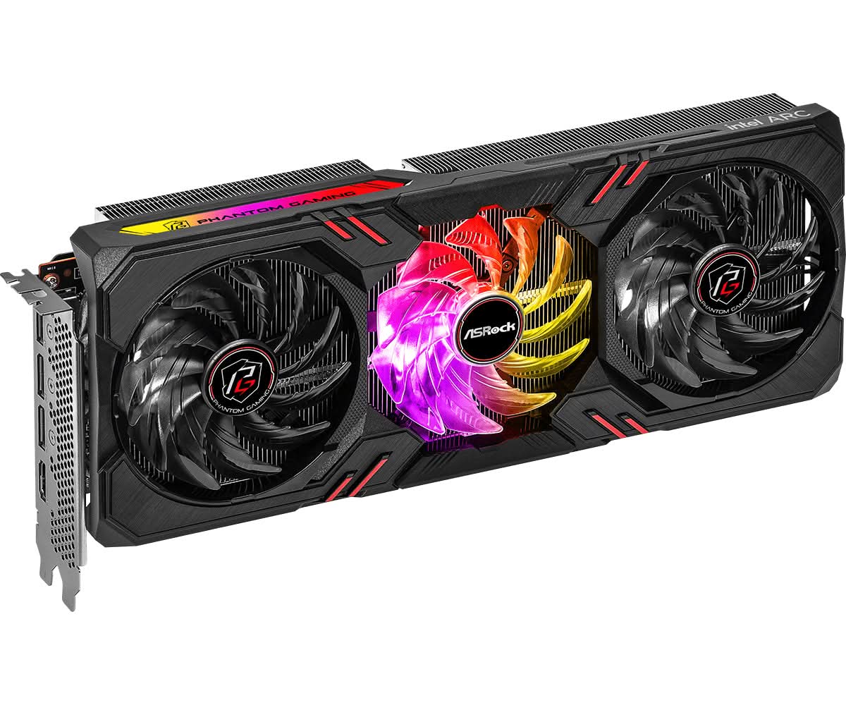 ASRock Intel Arc A770 Phantom Gaming 16GB GDDR6 OC Graphics Card - High Performance for 4K Gaming, Video Editing & Content Creation