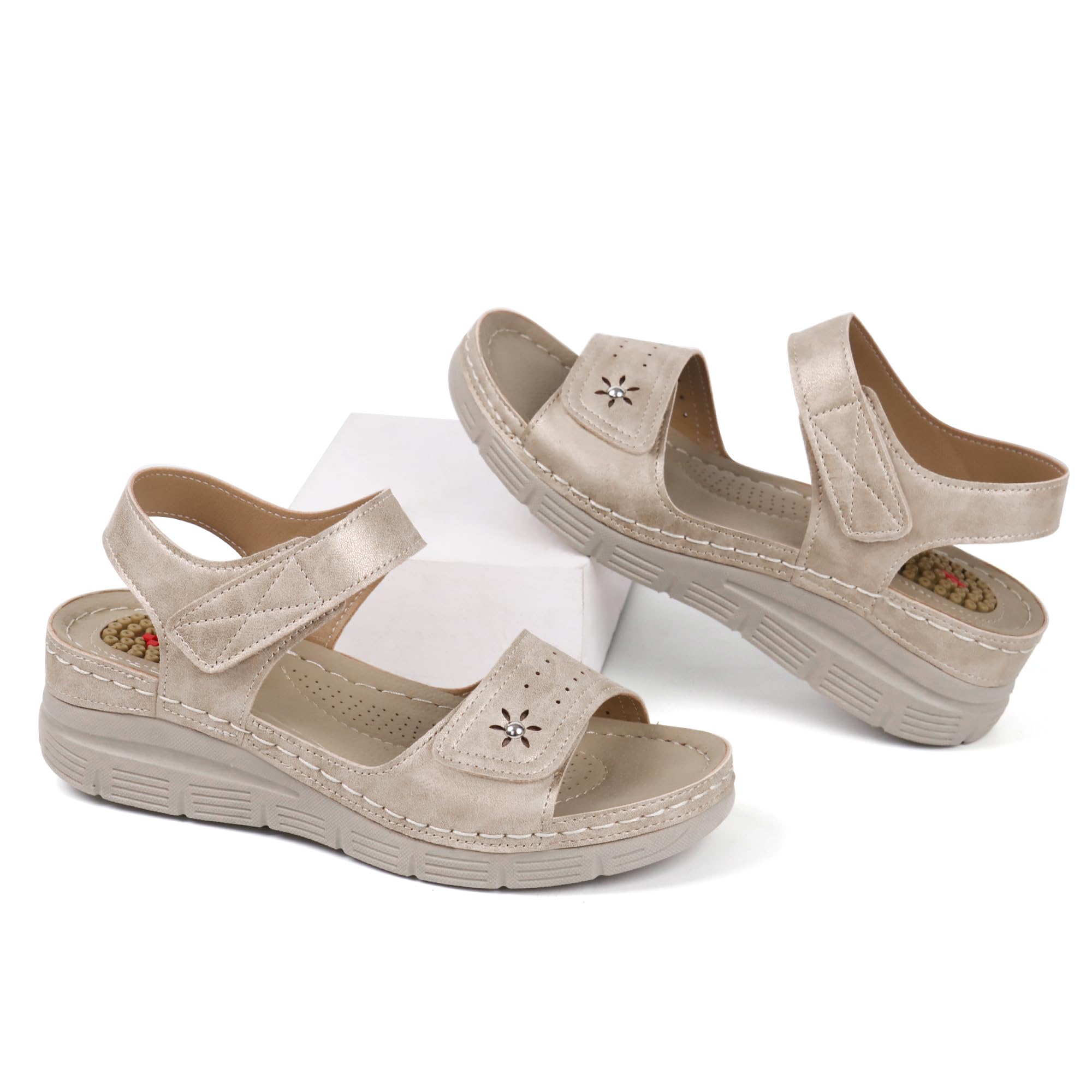 JABASIC Women's Comfortable Orthotic Walking Sandals with Arch Support - Perfect for Travel, Hiking & Everyday Wear