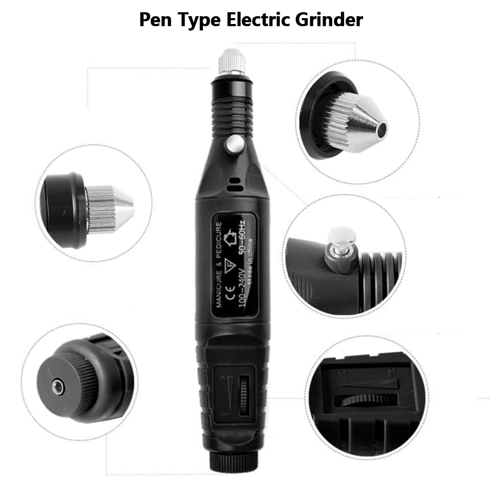 Professional Electric Nail Drill Kit for Acrylic & Gel Nails - USB Powered Manicure Pedicure Set with Sanding Bands - Perfect for Beginners & Home Salon Use