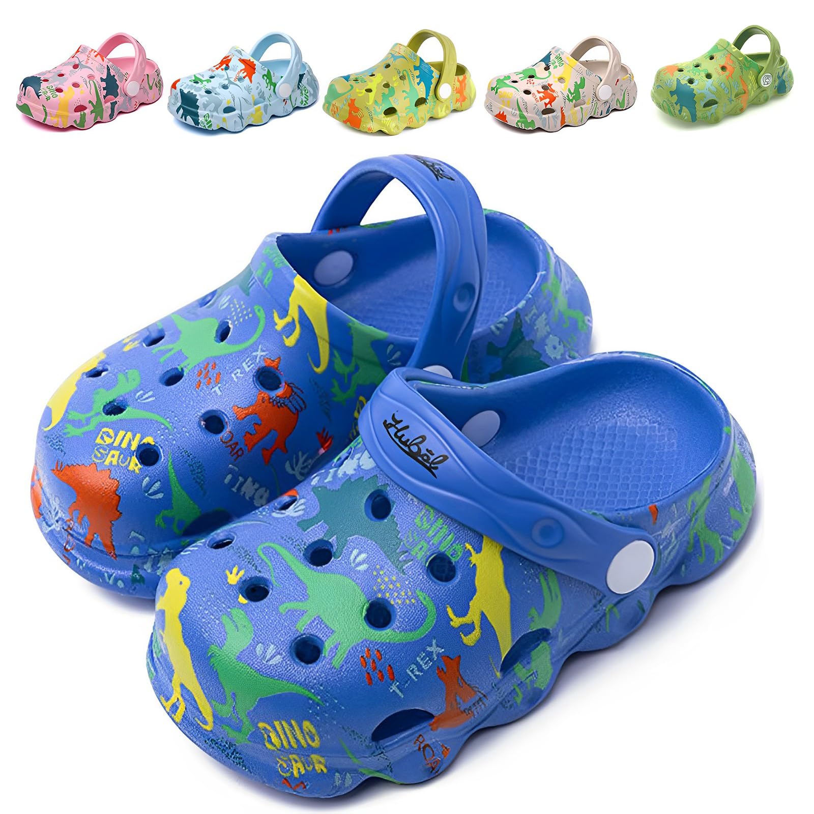 **Non-Slip Dinosaur Clogs for Toddlers - Lightweight Garden Shoes for Boys & Girls - Beach, Pool, Shower Slippers - Perfect for Outdoor Play & Water Activities**
