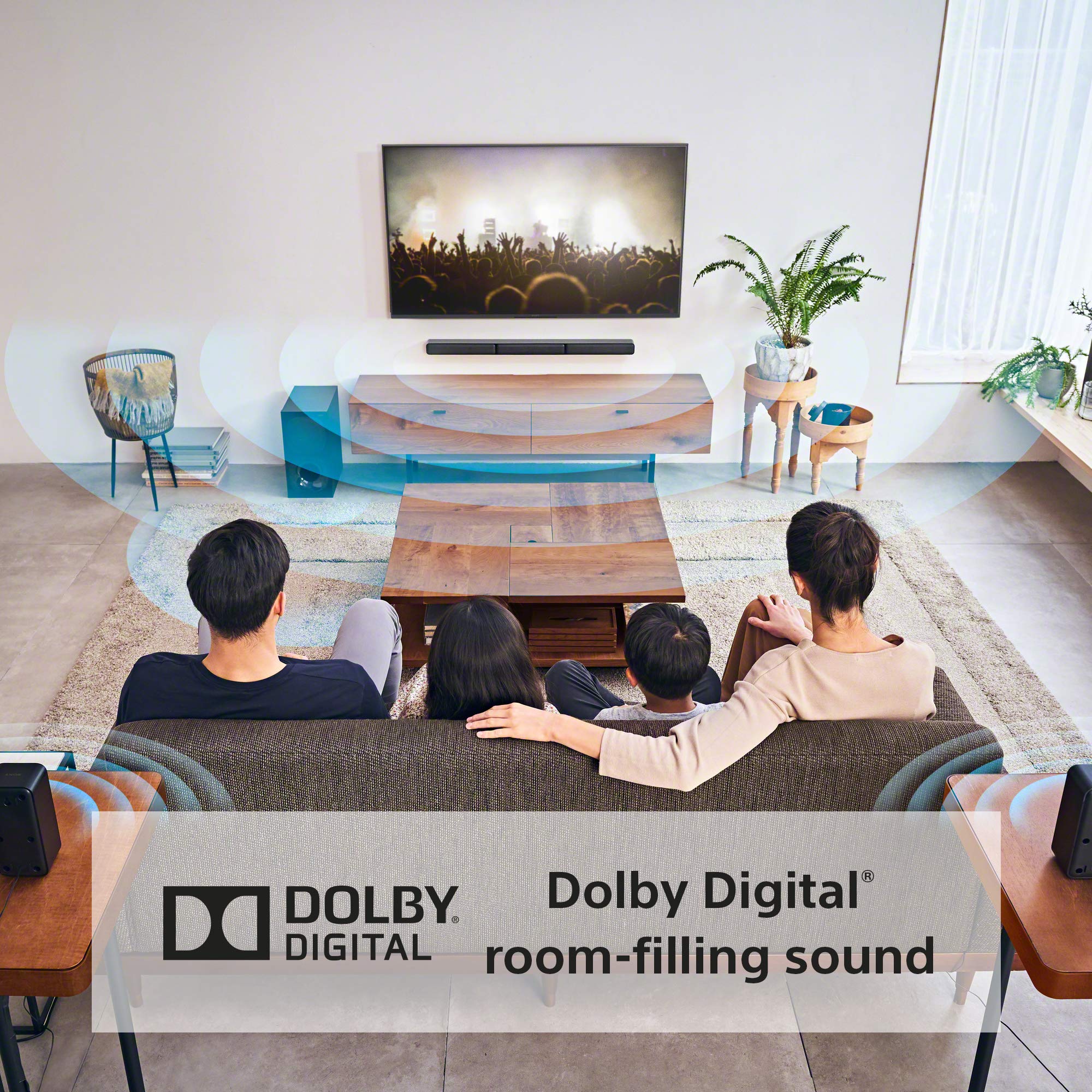 Sony HT-S40R 5.1 Channel Soundbar System with Wireless Subwoofer & Rear Speakers - UGREEN 4K@60Hz HDMI 2.0 Cable 18Gbps High Speed ARC Support for Home Theater, Gaming & Movie Night Entertainment
