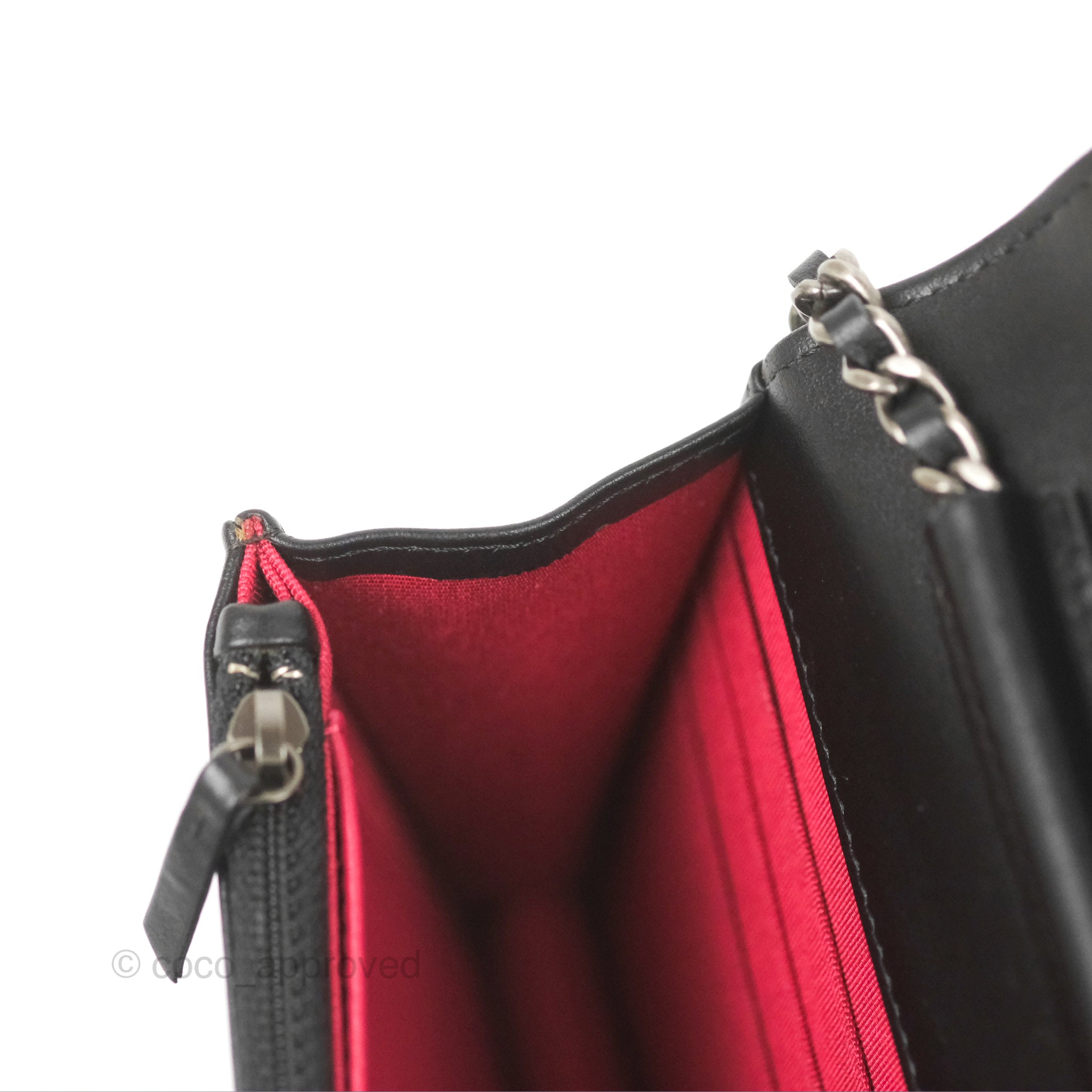 Chanel Chevron Wallet on Chain WOC Black Calfskin Gold Hardware - Luxury Crossbody Bag for Women, Perfect for Evening Events & Daily Use