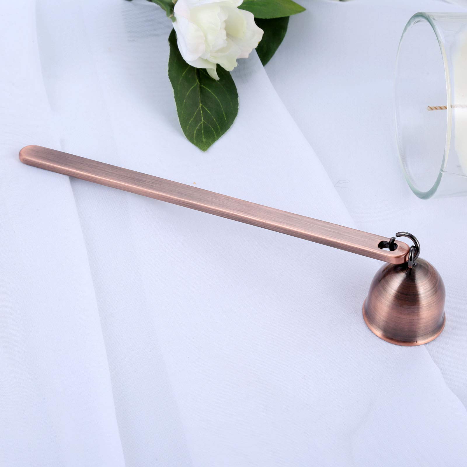 Premium Stainless Steel Bell-Shaped Candle Snuffer - 1-Pack Wick Flame Extinguisher Tool for Candle Lovers (Red Bronze) | Perfect for Home Decor, Spa Relaxation & Romantic Dinner Accessories
