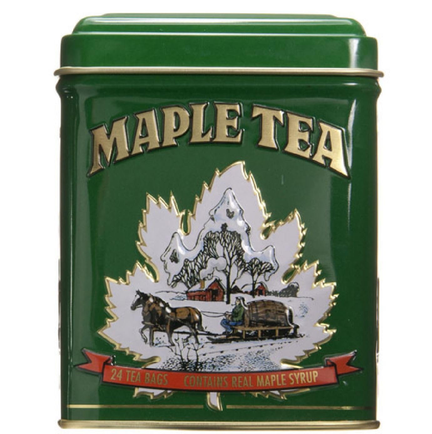 Premium Maple Tea - 24 Individually Wrapped Tea Bags in Elegant Decorative Metal Tin | Perfect Holiday Gift for Tea Lovers | Enjoy for Afternoon Relaxation or as Thoughtful Present