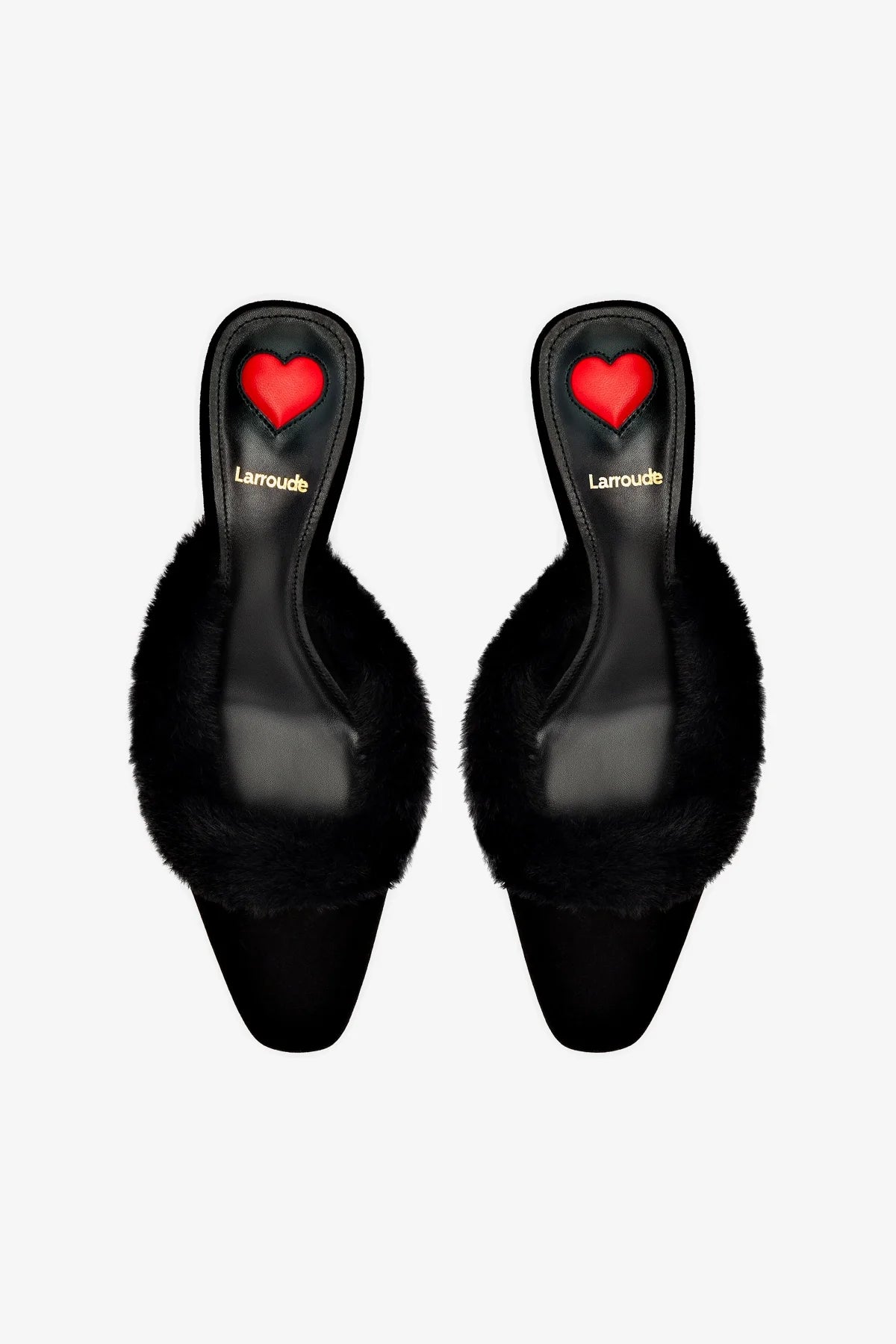 Amal Faux Fur Mule Slippers - Black Suede House Shoes for Women - Cozy Indoor/Outdoor Comfort for Winter & Lounge Wear