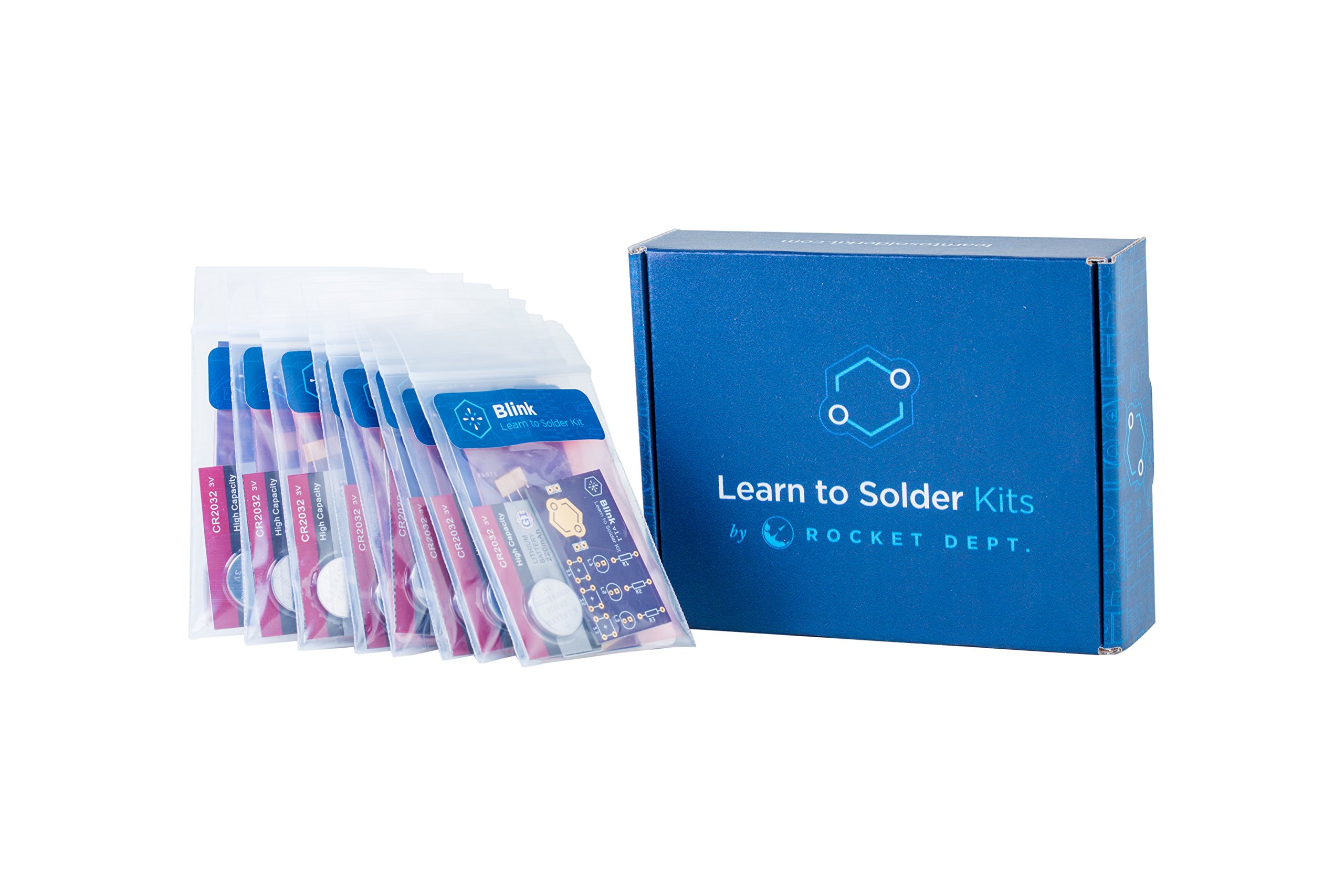 Learn to Solder Kit with Blinking LED - Bulk Educator Pack | Beginner DIY Electronics Soldering Kit for STEM Students & Kids | Science Project Light Circuit Boards for Classroom & Home Learning