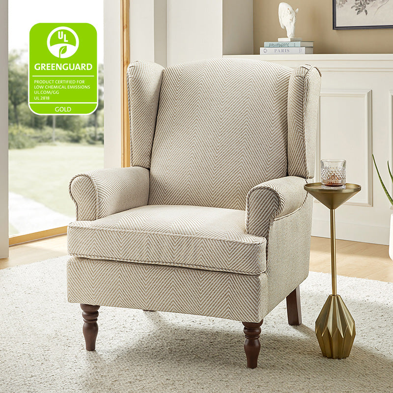 Premium Centaurs Upholstered Armchair - Modern Accent Chair with Soft Fabric & Sturdy Wooden Legs for Living Room, Bedroom, or Office Decor