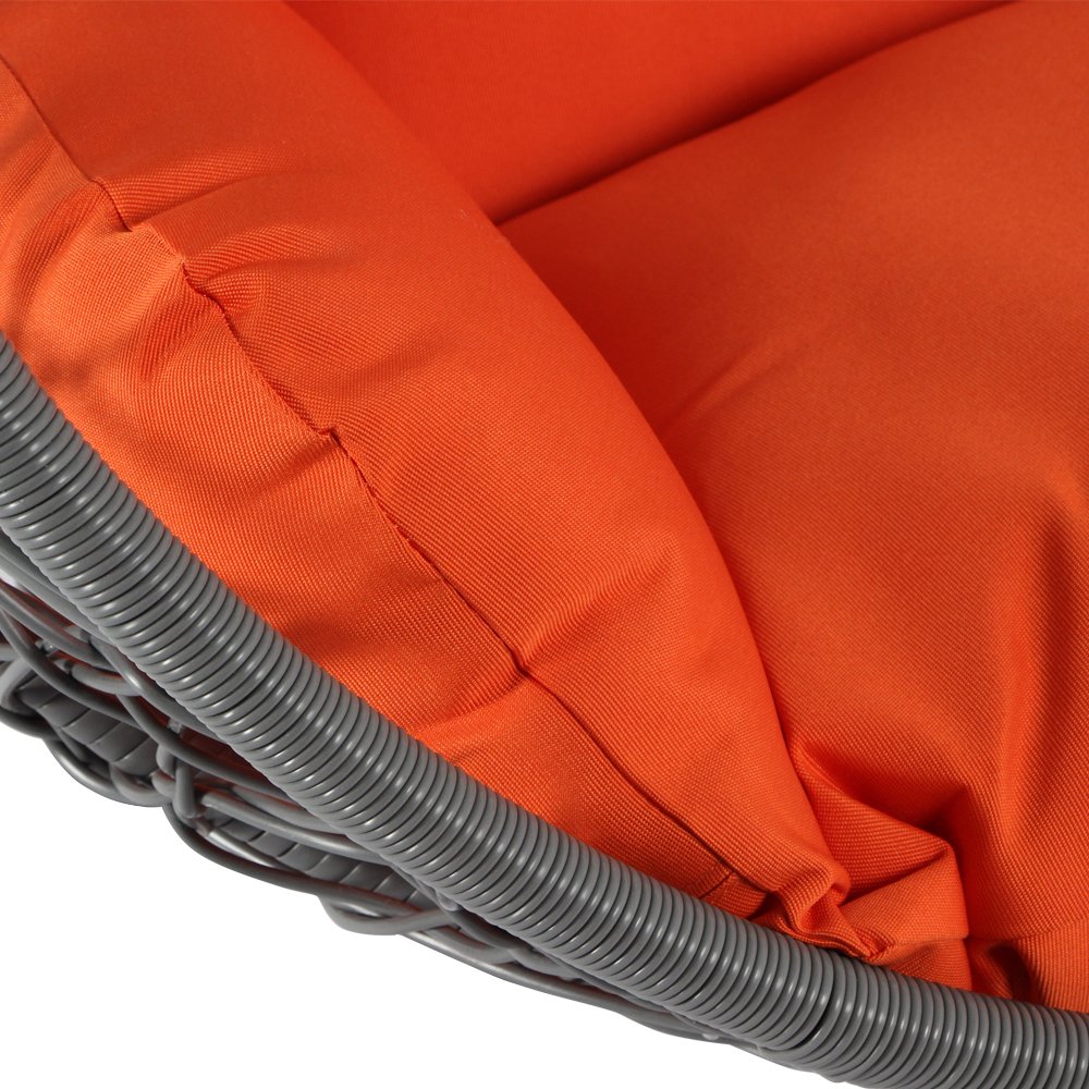 Outdoor Hanging Chair with Deep Seat Cushion Set - Includes Headrest & Armrest for Porch, Backyard, Patio - Durable Hammock Swing Replacement Cushions (Orange) - Perfect for Relaxing, Reading & Lounging in Your Garden or Balcony