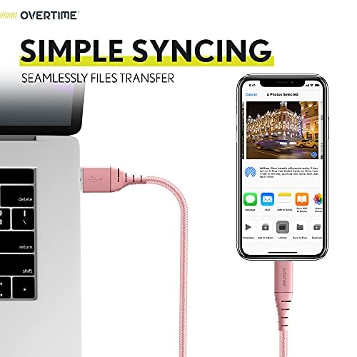 Premium MFI Certified Lightning Cable - 6ft Fast Charging USB A to Lightning Cable for iPhone, iPad, iPod | Durable & Portable Apple Charger Cord | Rose Gold | Perfect for Home, Office & Travel Charging