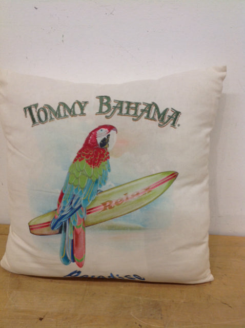 Tommy Bahama 16-Inch Tropical Parrot Pillow - Soft & Comfortable Decorative Throw Pillow for Sofa, Bed, or Outdoor Patio