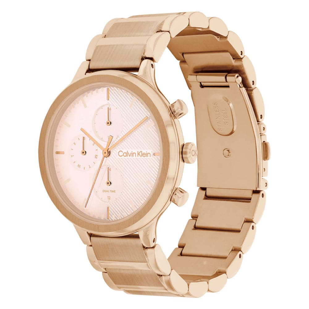 Calvin Klein Men's Chronograph Watch - Rose Gold Stainless Steel Strap, Model 25200241 | Elegant Dress Watch for Business & Formal Occasions