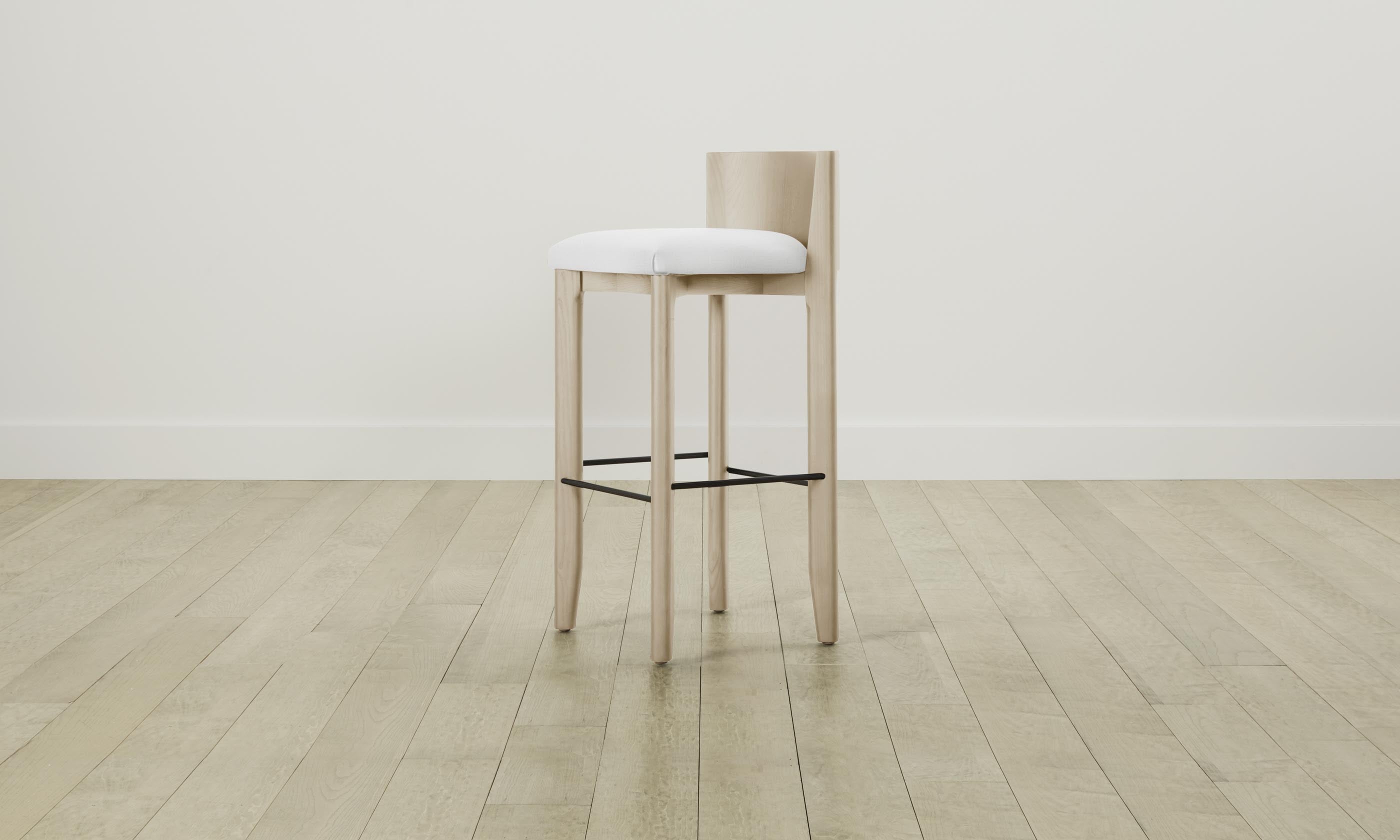 Premium Delancey Bar & Counter Stool - Performance Linen Weave in Pure White - Perfect for Kitchen Islands, Breakfast Bars & Modern Dining Areas