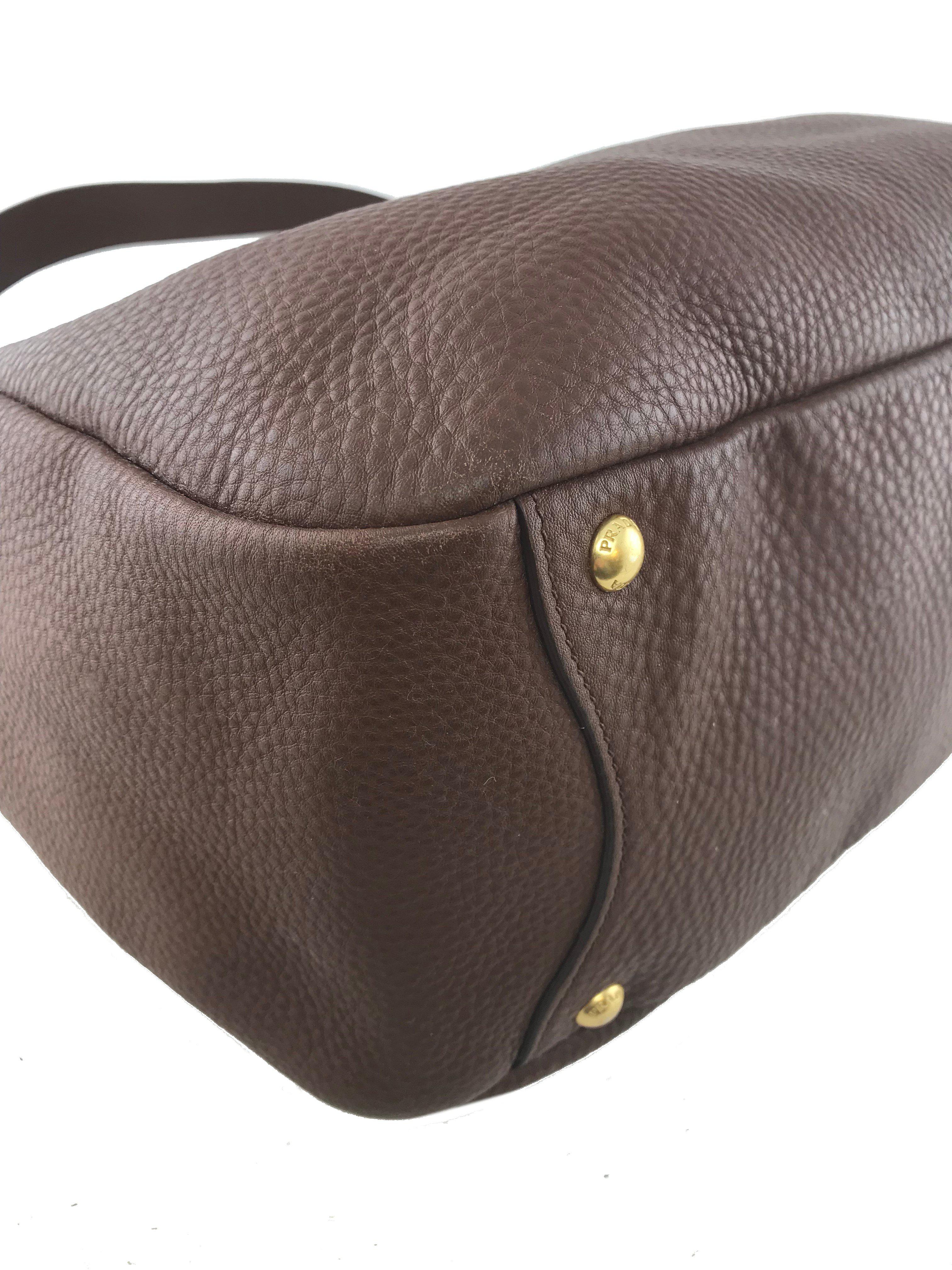Prada Vitello Daino Leather Side Pocket Hobo Bag for Women | Luxury Italian Designer Handbag | Perfect for Work, Travel & Everyday Use