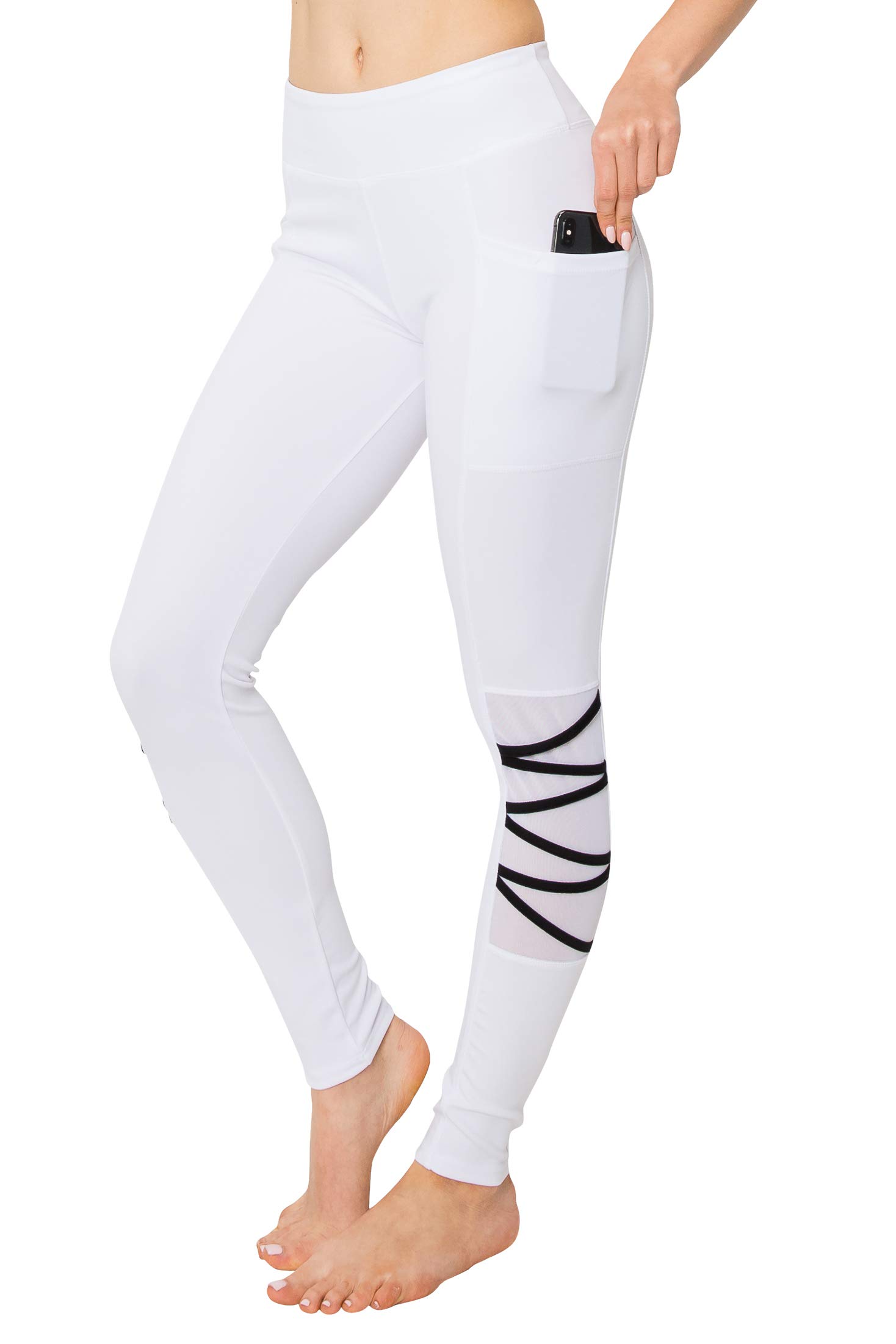 ALWAYS Women's High Waisted Yoga Pants with Mesh Panels - Stretchy Workout Leggings for Running, Gym & Activewear | Comfortable Fitness Pants for Yoga, Pilates & Lounge