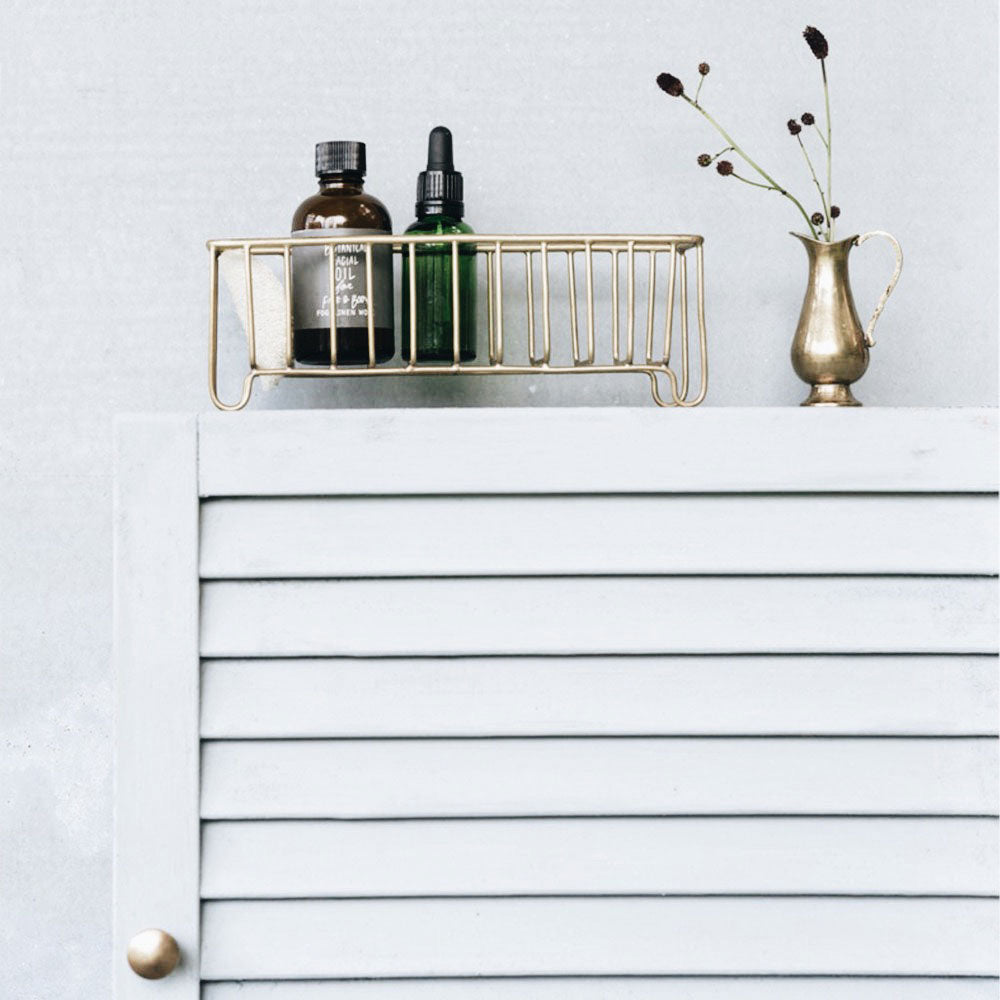 Premium Brass Wire Storage Basket - Small Size for Home & Office Organization | Perfect for Bathroom, Kitchen, and Desk Storage
