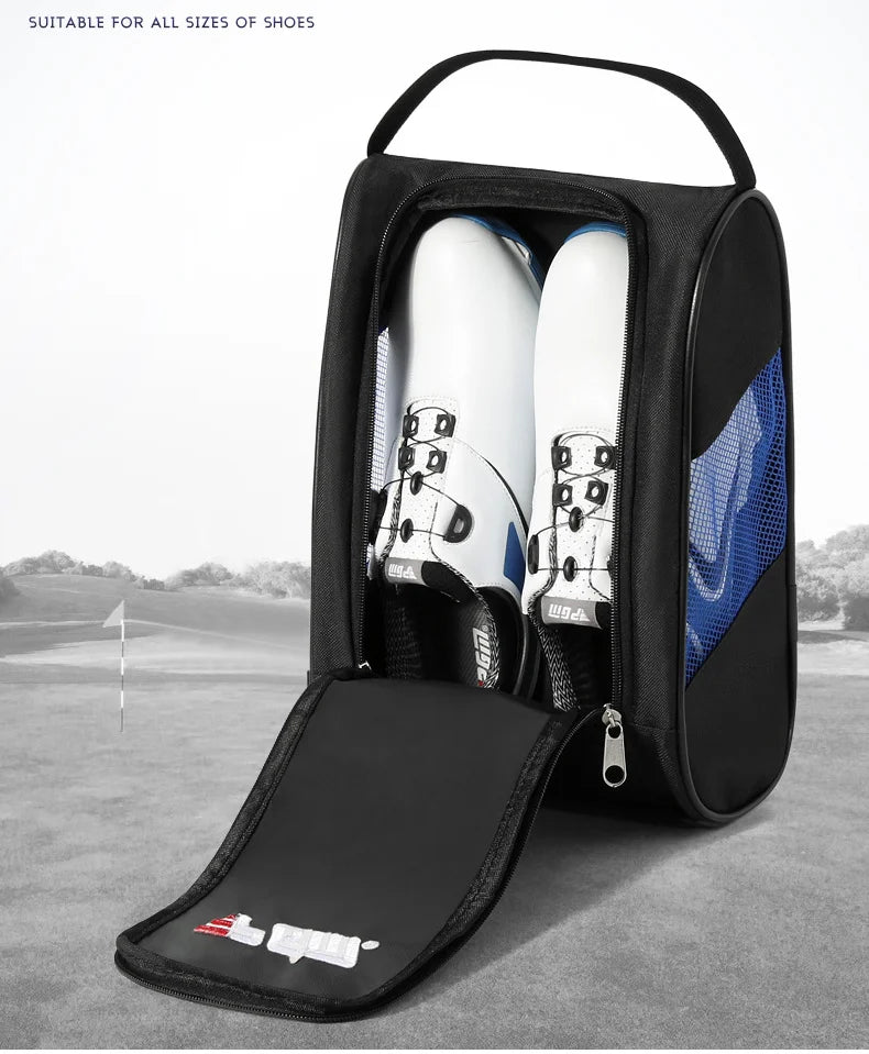 PGM Portable Mini Golf Shoe Bag - Lightweight Nylon Golf Ball Holder & Tee Organizer - Breathable Sports Accessories Pouch for Golfers | Perfect for Travel, Course & Storage