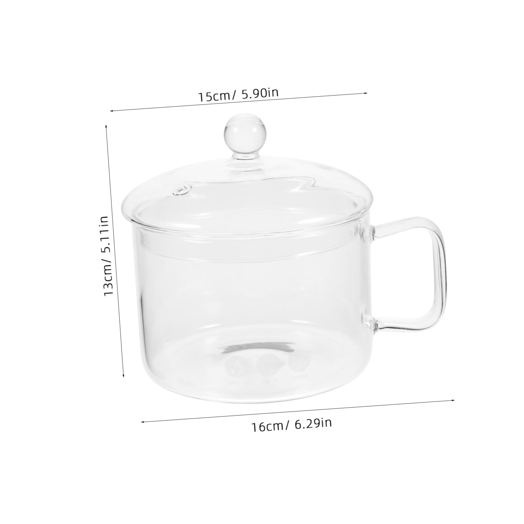 Borosilicate Glass Saucepan with Lid - 15cm Heat-Resistant Cooking Pot for Pasta, Soup, Milk & More | Stovetop & Microwave Safe | Perfect for Kitchen, Camping & Dorm Cooking