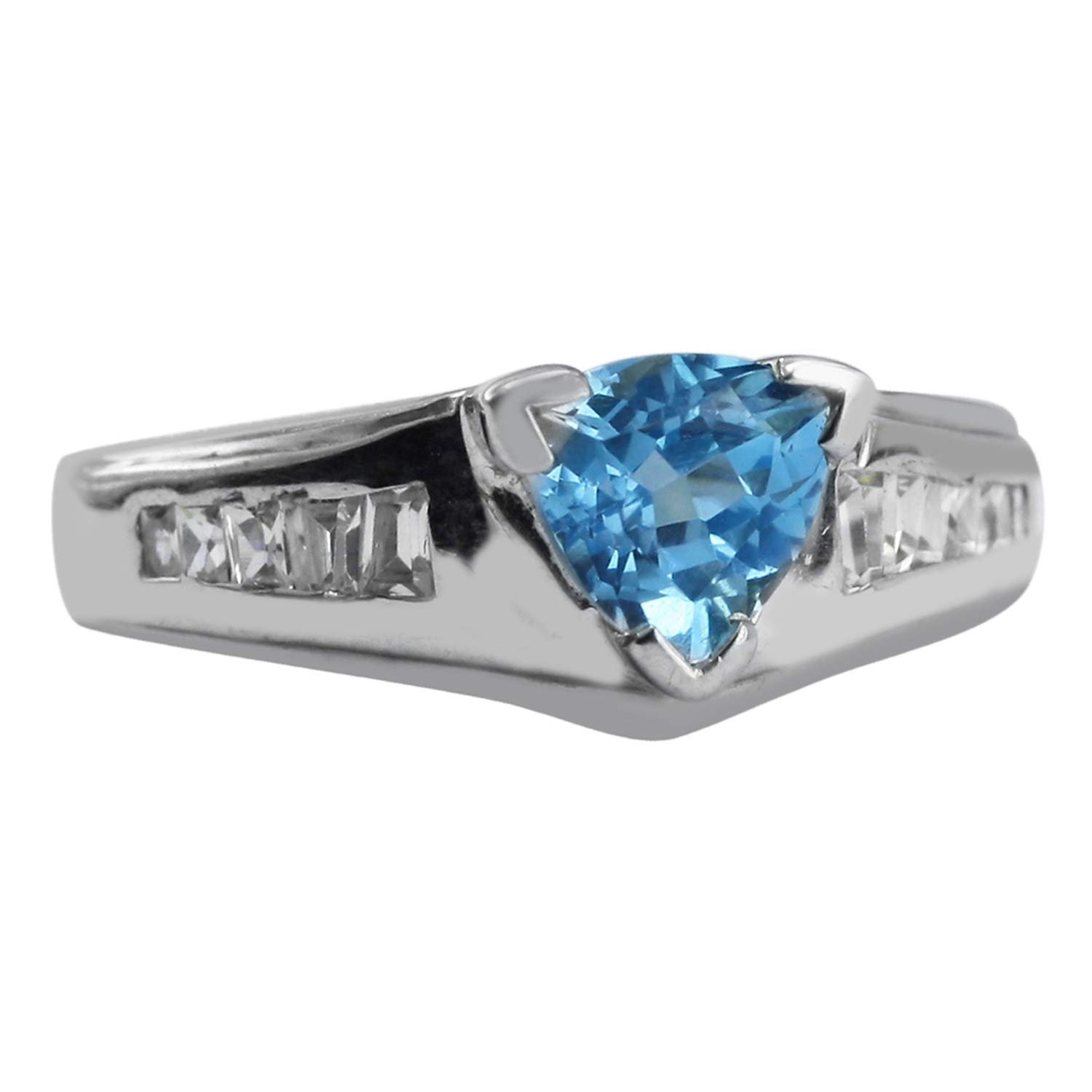 6.5MM Natural Blue Topaz December Birthstone Ring - 925 Sterling Silver Women's Wedding Band | Elegant Jewelry Gift for Anniversary, Engagement & Special Occasions