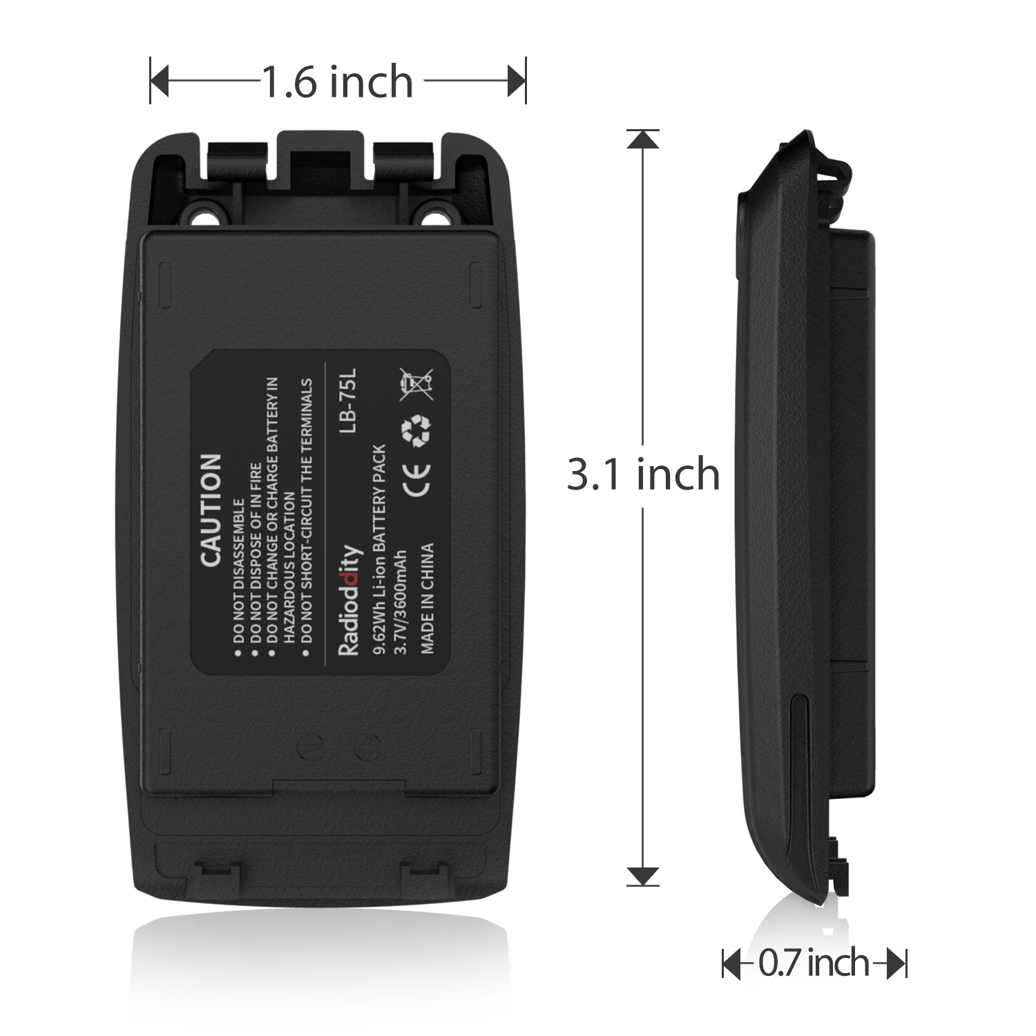 3600mAh High-Capacity Replacement Battery for Radioddity GD-73A/GD-73E Two-Way Radio - Long Lasting Power for Outdoor Adventures, Emergency Communication & Ham Radio Enthusiasts