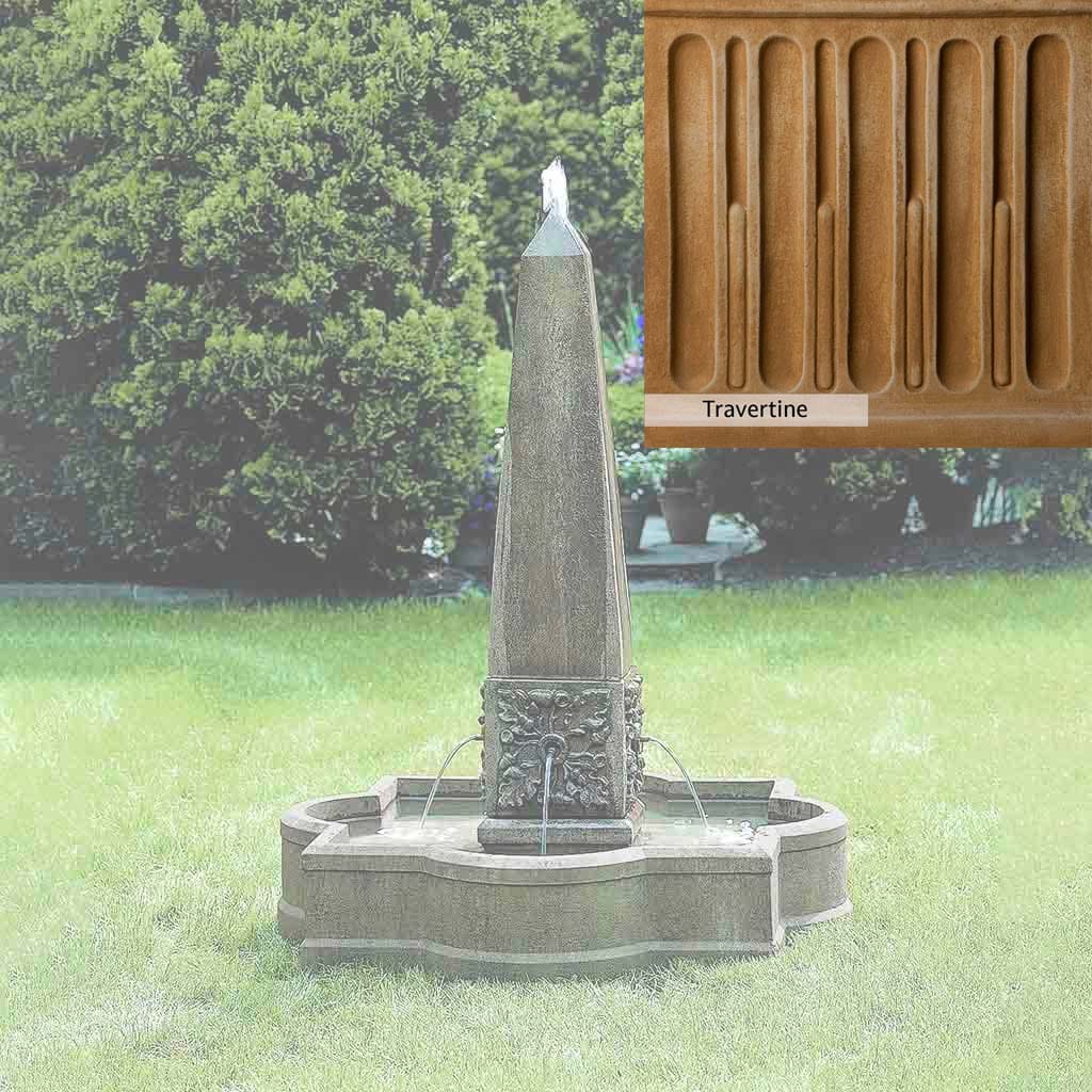 Campania International Palazzo Obelisk Fountain - Outdoor Garden Water Fountain for Patio, Yard, and Landscape Decor - Classic Italian Design with LED Lights