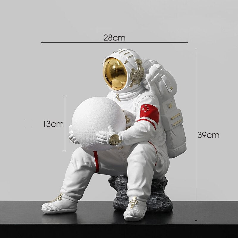 Astronaut Sculpture Statue Light - Unique LED Night Light for Home & Office Decor | Space-Themed Gift for Kids & Adults | Perfect for Bedroom, Living Room & Nursery