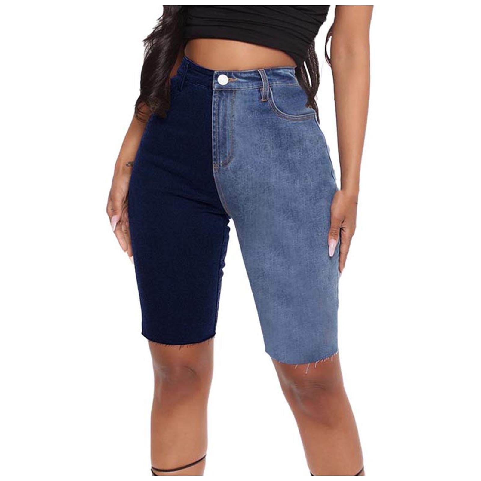 Women's Ripped Denim Shorts Set - Distressed Frayed Hem Casual Jeans Shorts 2 Piece Outfit | Perfect for Summer, Beach, and Streetwear Fashion