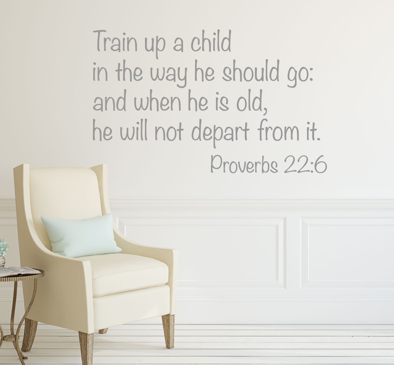 Religious Quote Proverbs 22:6 Vinyl Wall Decal - Train Up a Child Bible Verse Sticker for Home Decor, Bedroom, Playroom & Sunday School | Small & Large Sizes | Perfect for Christian Parenting, Nursery Wall Art & Church Classroom Decor