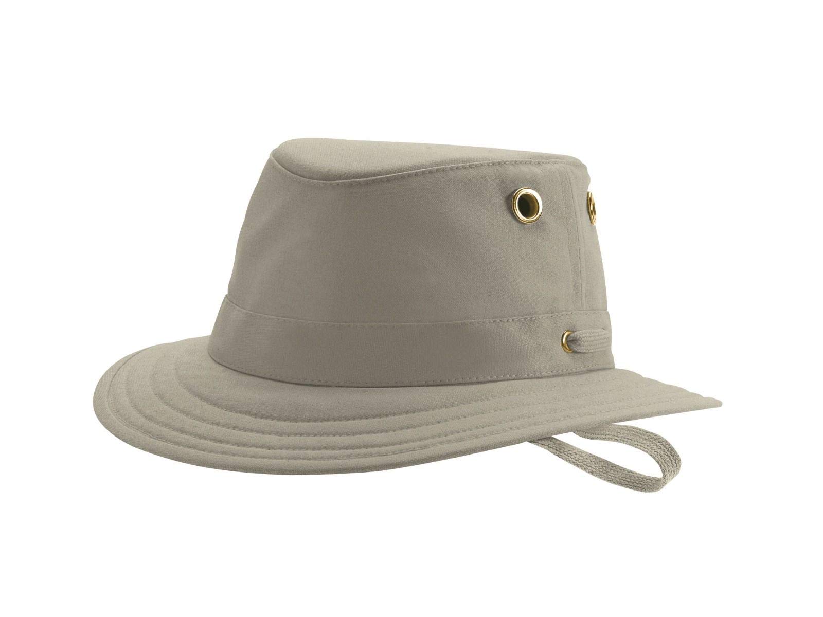 Tilley T5 Cotton Duck Hat - Khaki with Olive Underbrim, Moderate Brim Sun Protection for Outdoor Activities, Hiking, and Travel