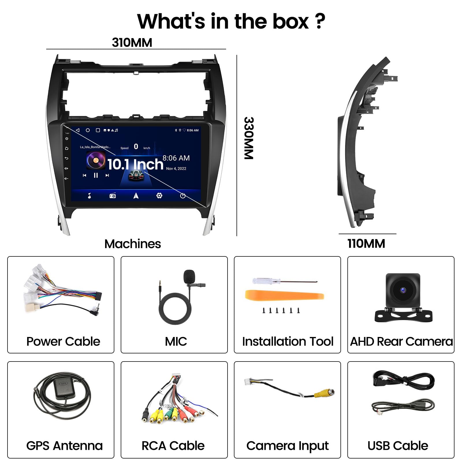10.1 Inch Android 13 Car Stereo for Toyota Camry 2012-2014 | 2+32GB with Wireless CarPlay & Android Auto | Hikity Touchscreen GPS Navigation Bluetooth FM RDS | Backup Camera Included | Perfect for Commuting & Road Trips