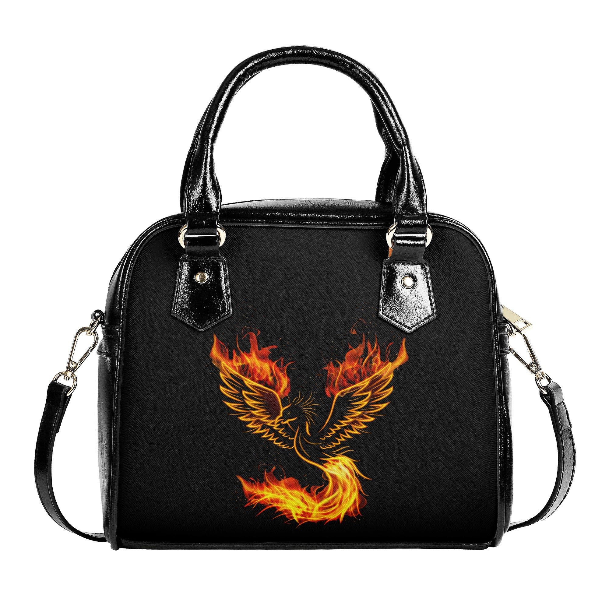 Flaming Phoenix Women's Leather Handbag - Stylish Crossbody Purse for Daily Use, Work, and Evening Out