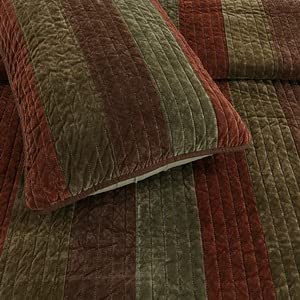 Premium 100% Cotton 3-Piece Striped Quilt Bedding Set - Full/Queen Size | Soft & Breathable Woods Pattern Bedroom Decor | Perfect for Cozy Nights & Guest Room Styling